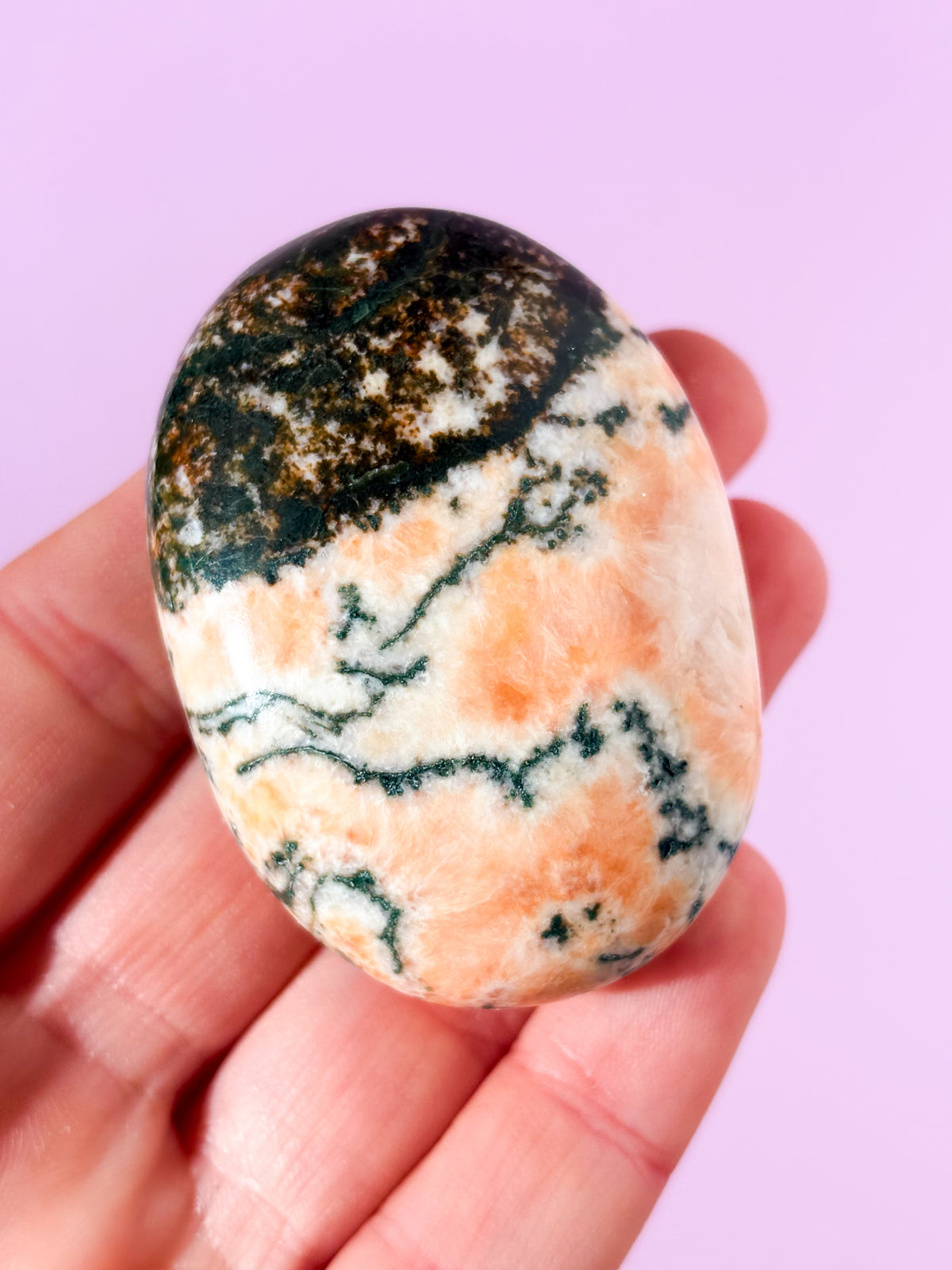 Grøn Heulandit Palmstone (Nr. 9)