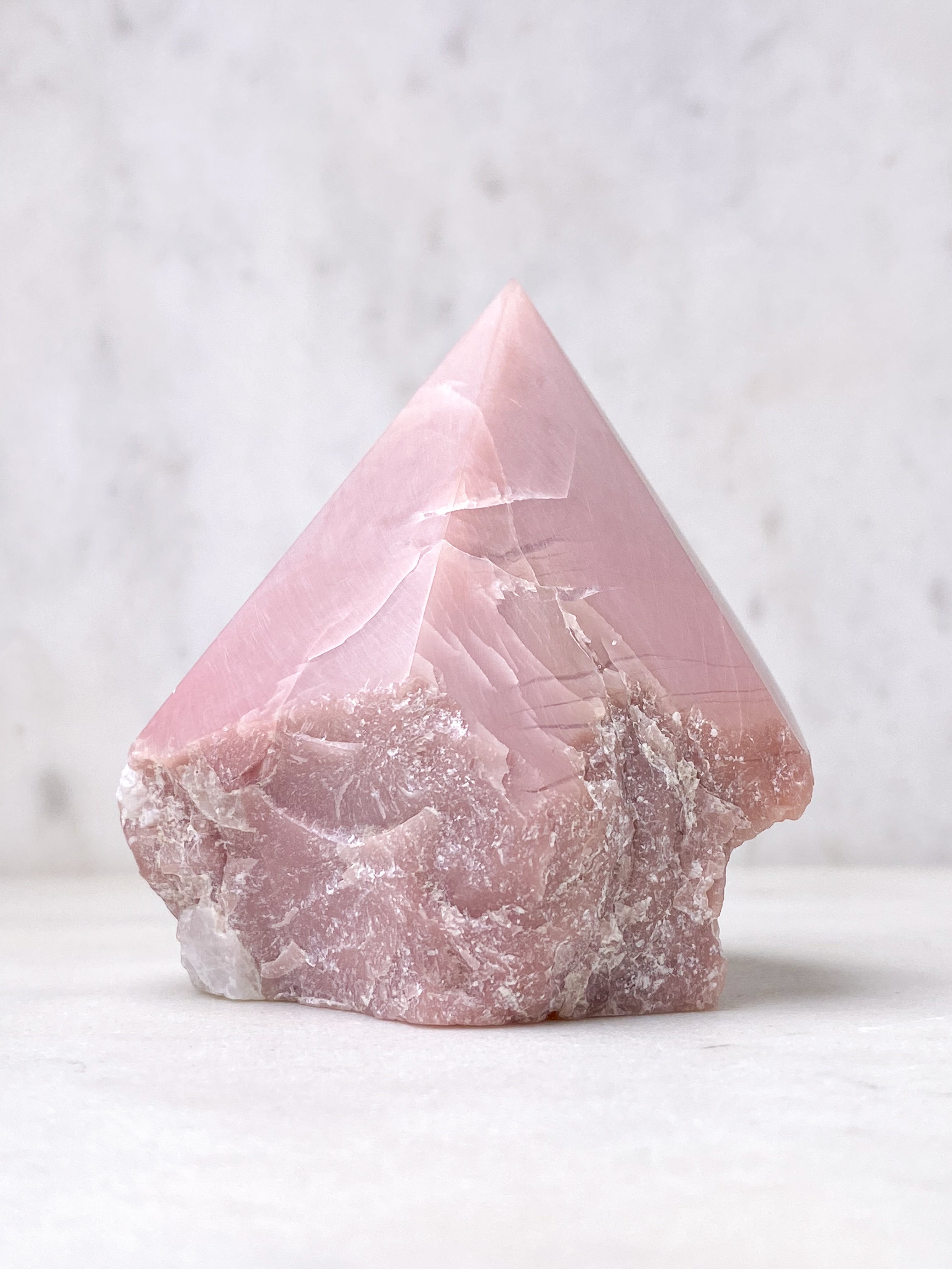 Pink Opal Med Semipoleret Spids (Nr. 2)