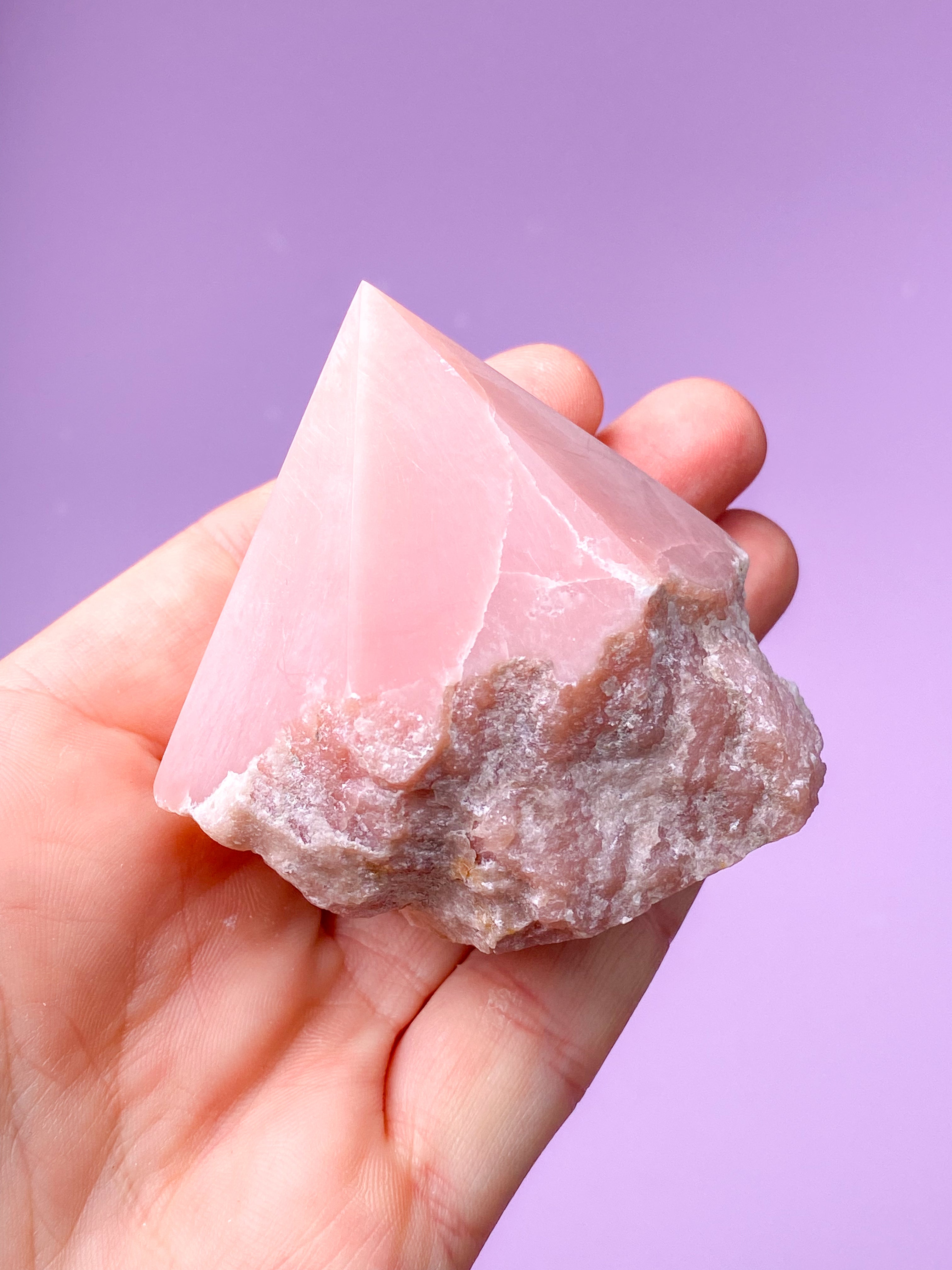 Pink Opal Med Semipoleret Spids (Nr. 3)