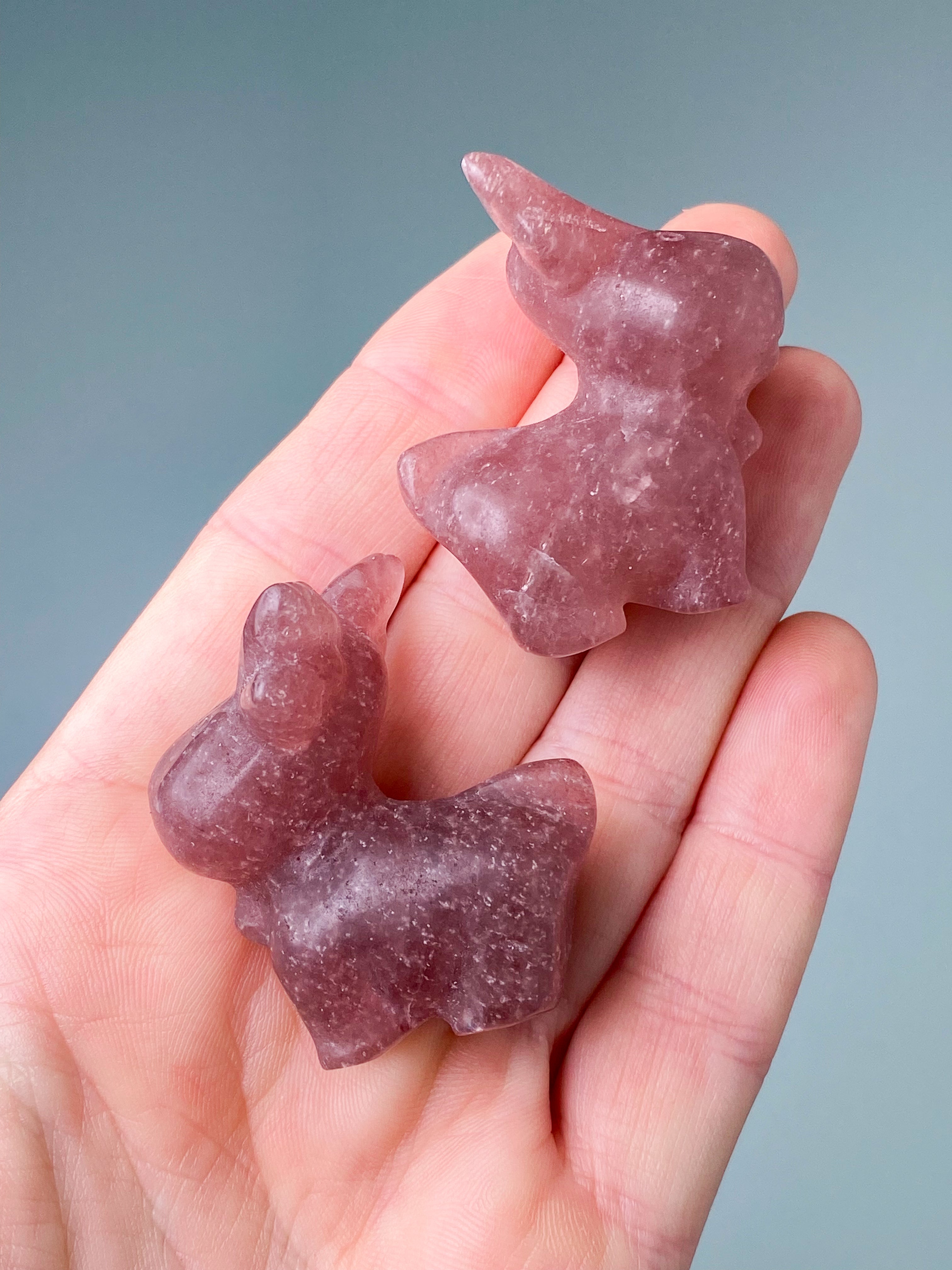 Strawberry Quartz Dragon Head