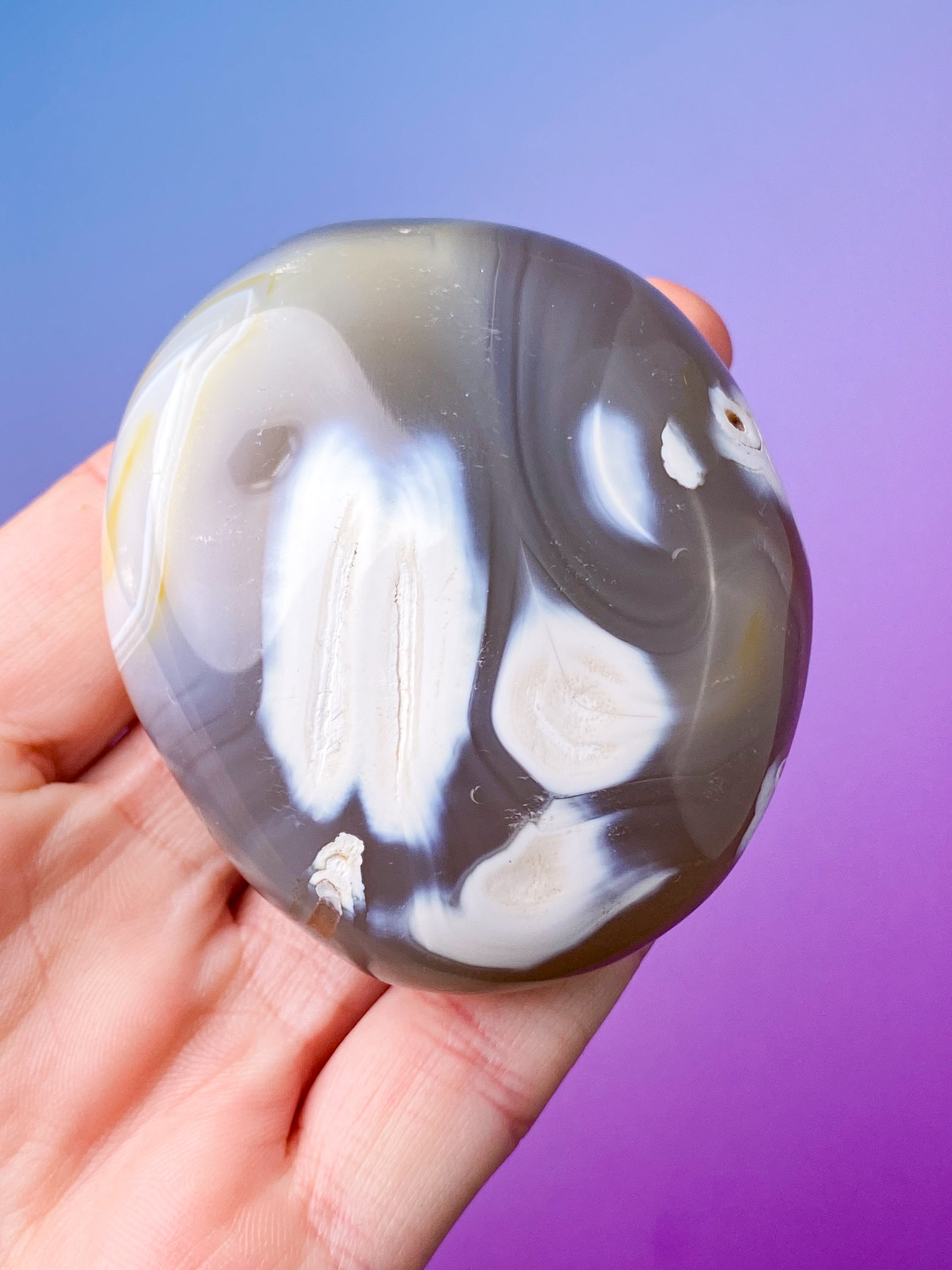 Orca Agat Palmstone (Nr. 5)