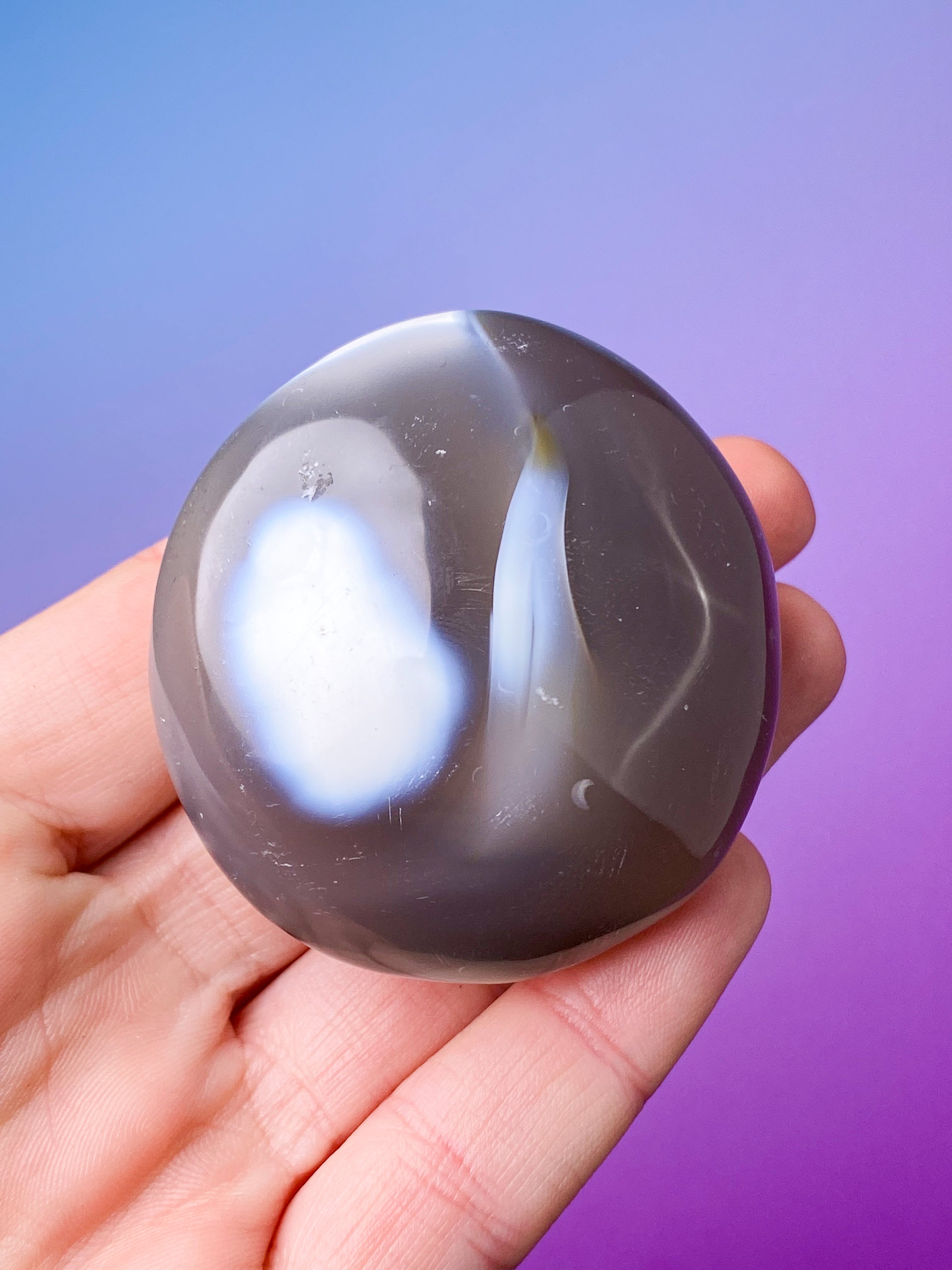 Orca Agat Palmstone (Nr. 7)