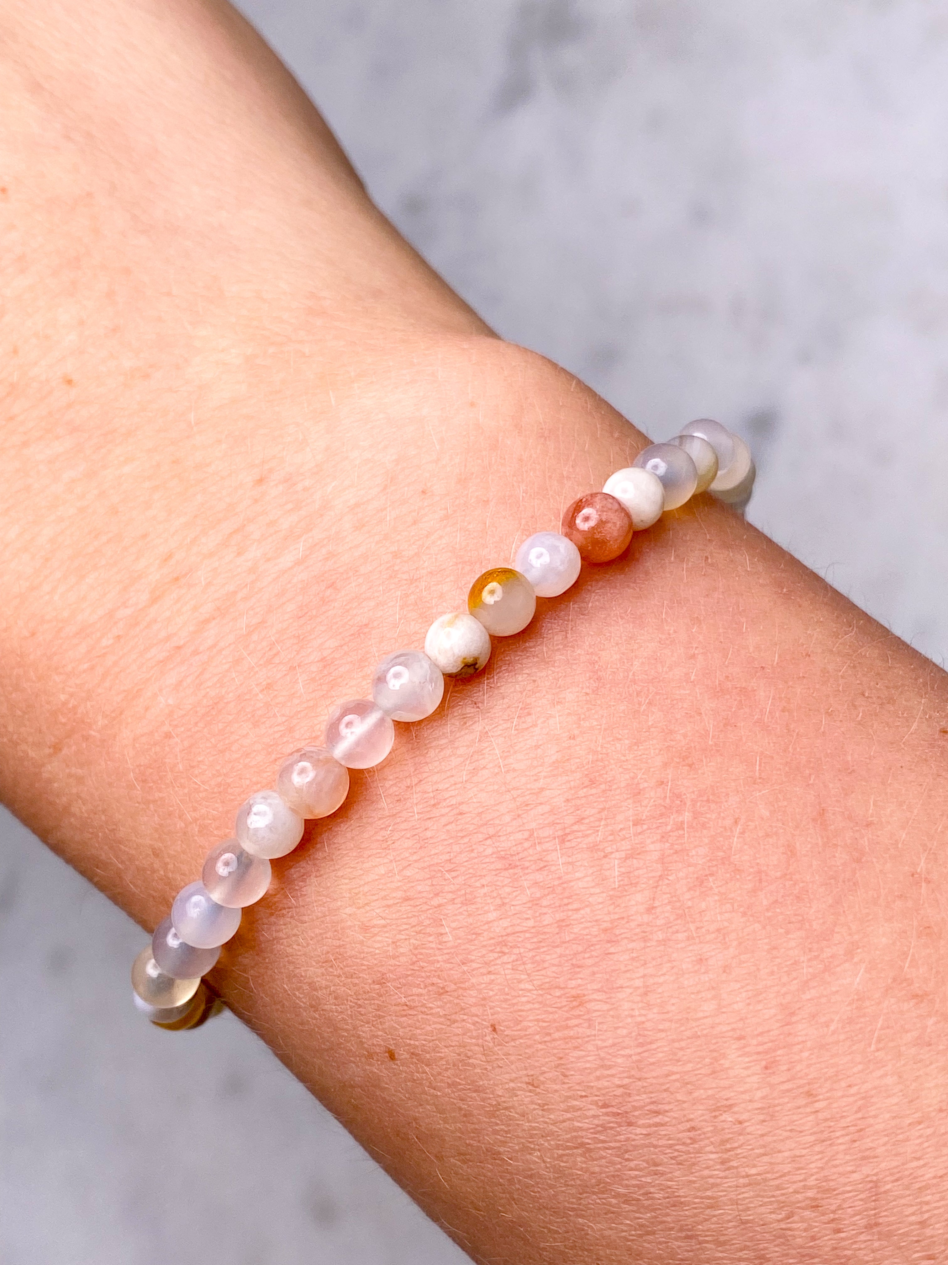 Blomster Agat Armbånd