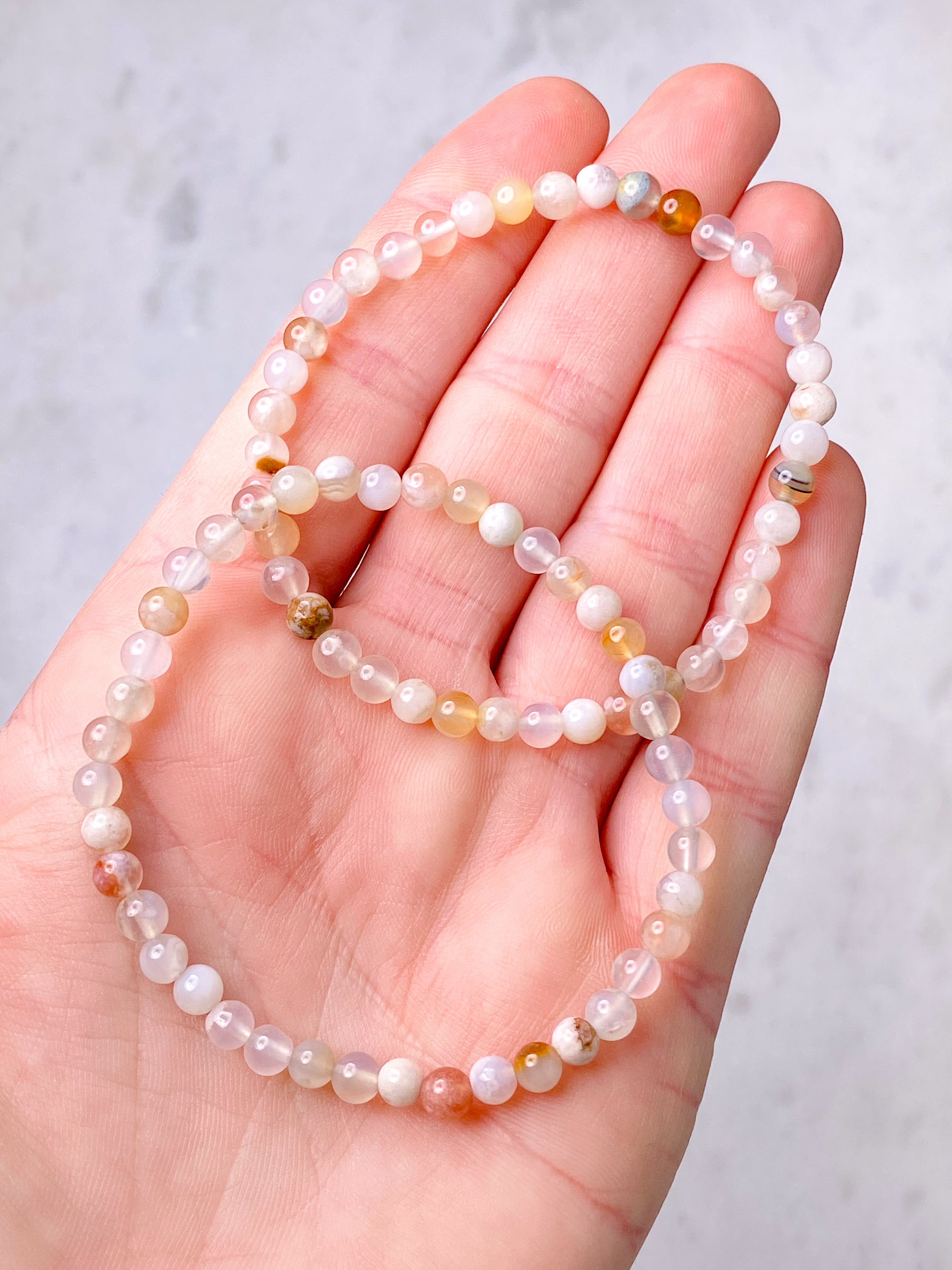 Blomster Agat Armbånd