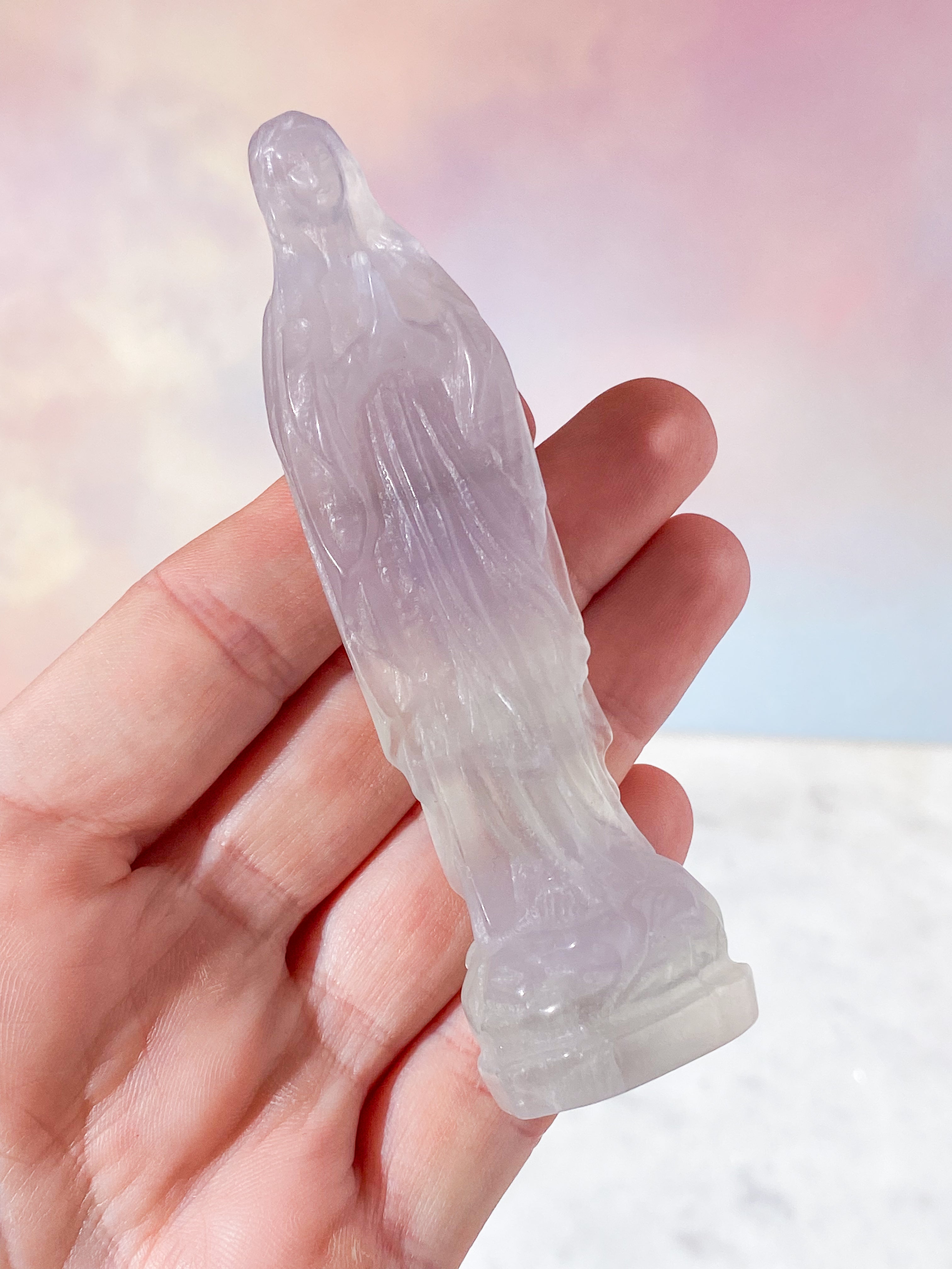 Lavendel (Yttrium) Fluorit Madonna (Nr. 1)