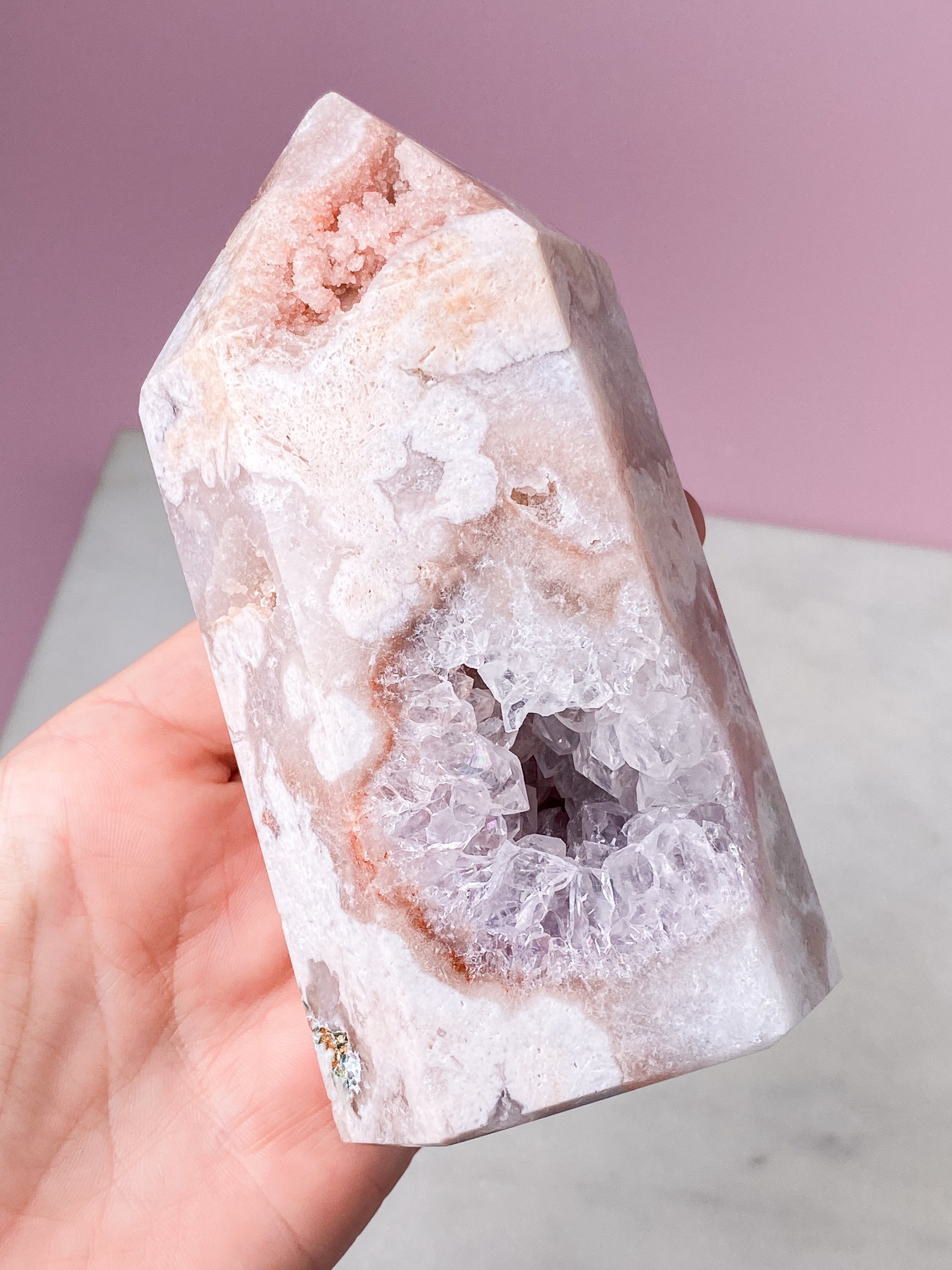 Druzy Pink Ametyst Tårn (Nr. 6)