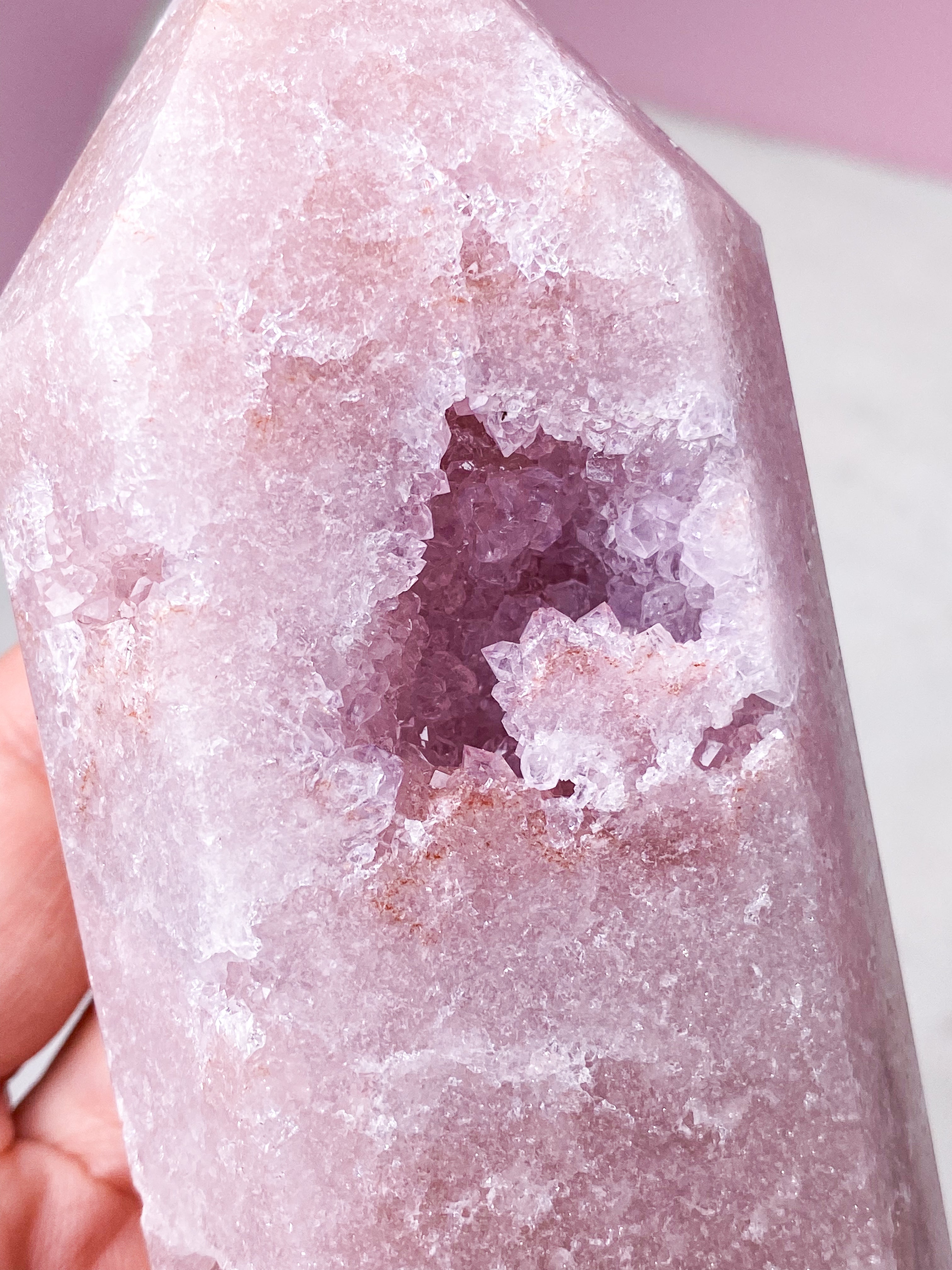 Druzy Pink Ametyst Tårn (Nr. 7)