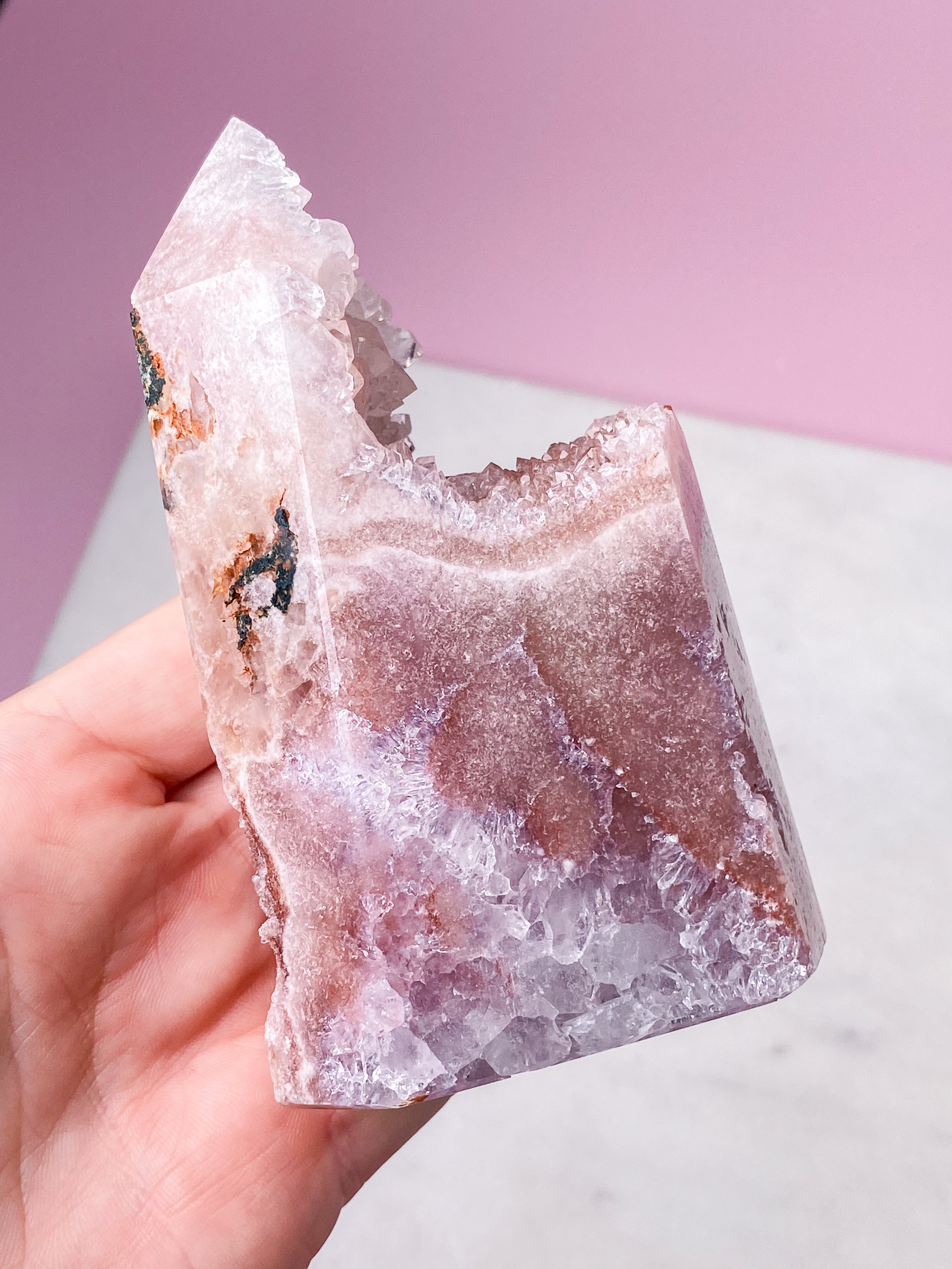 Druzy Pink Ametyst Tårn (Nr. 8)
