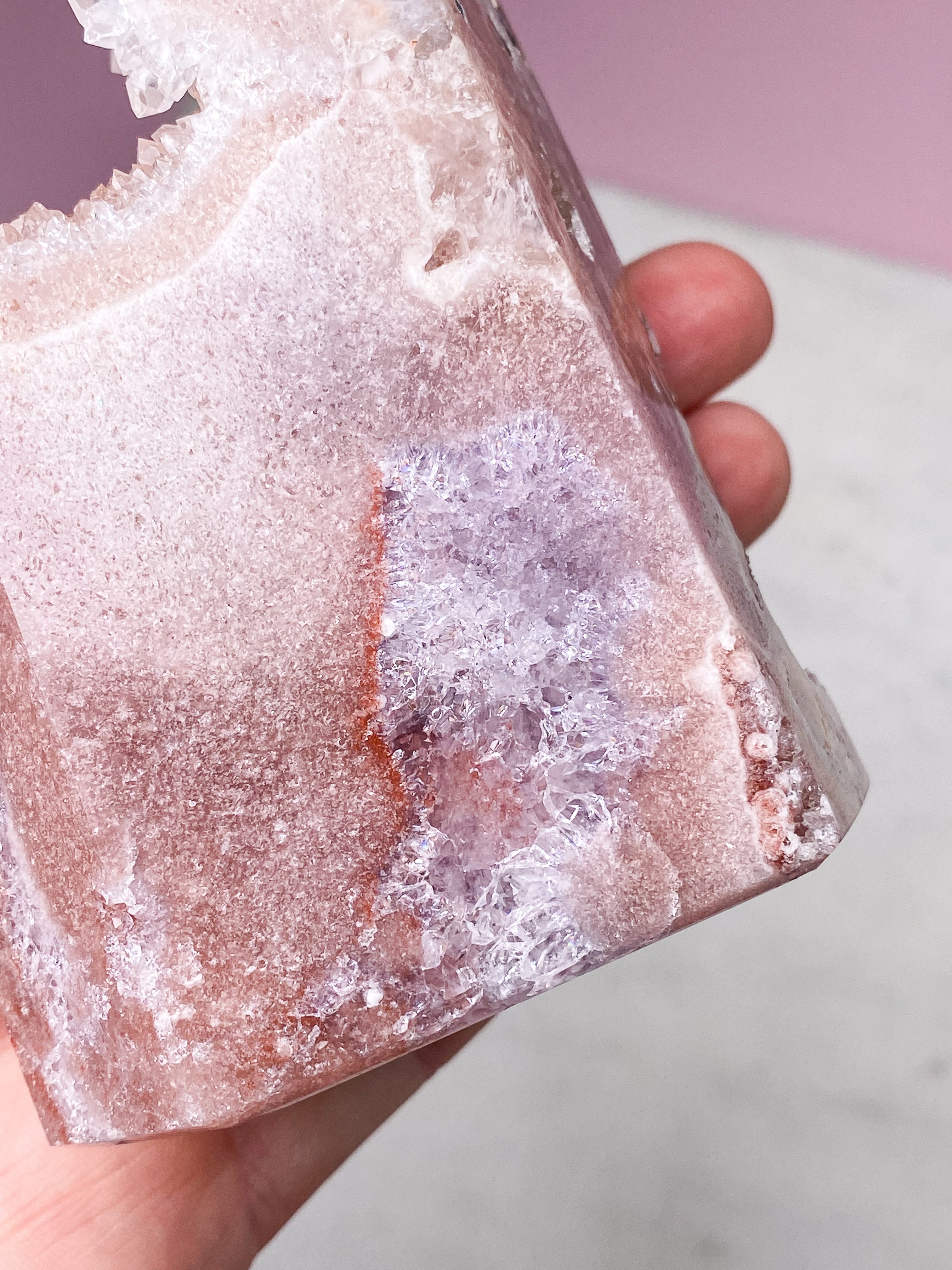 Druzy Pink Ametyst Tårn (Nr. 8)