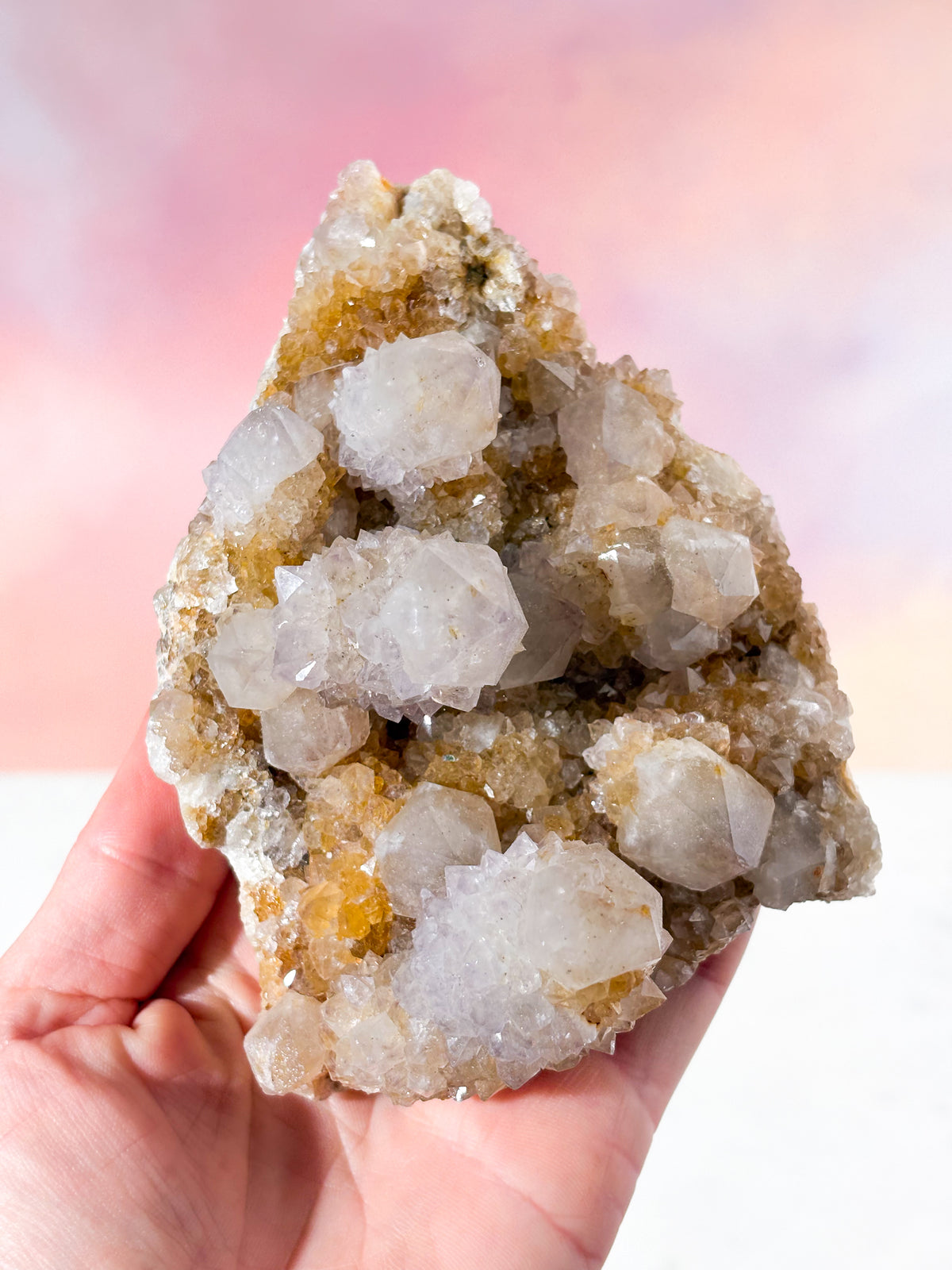 Hvid Spirit Quartz Klynge (Nr. 5)