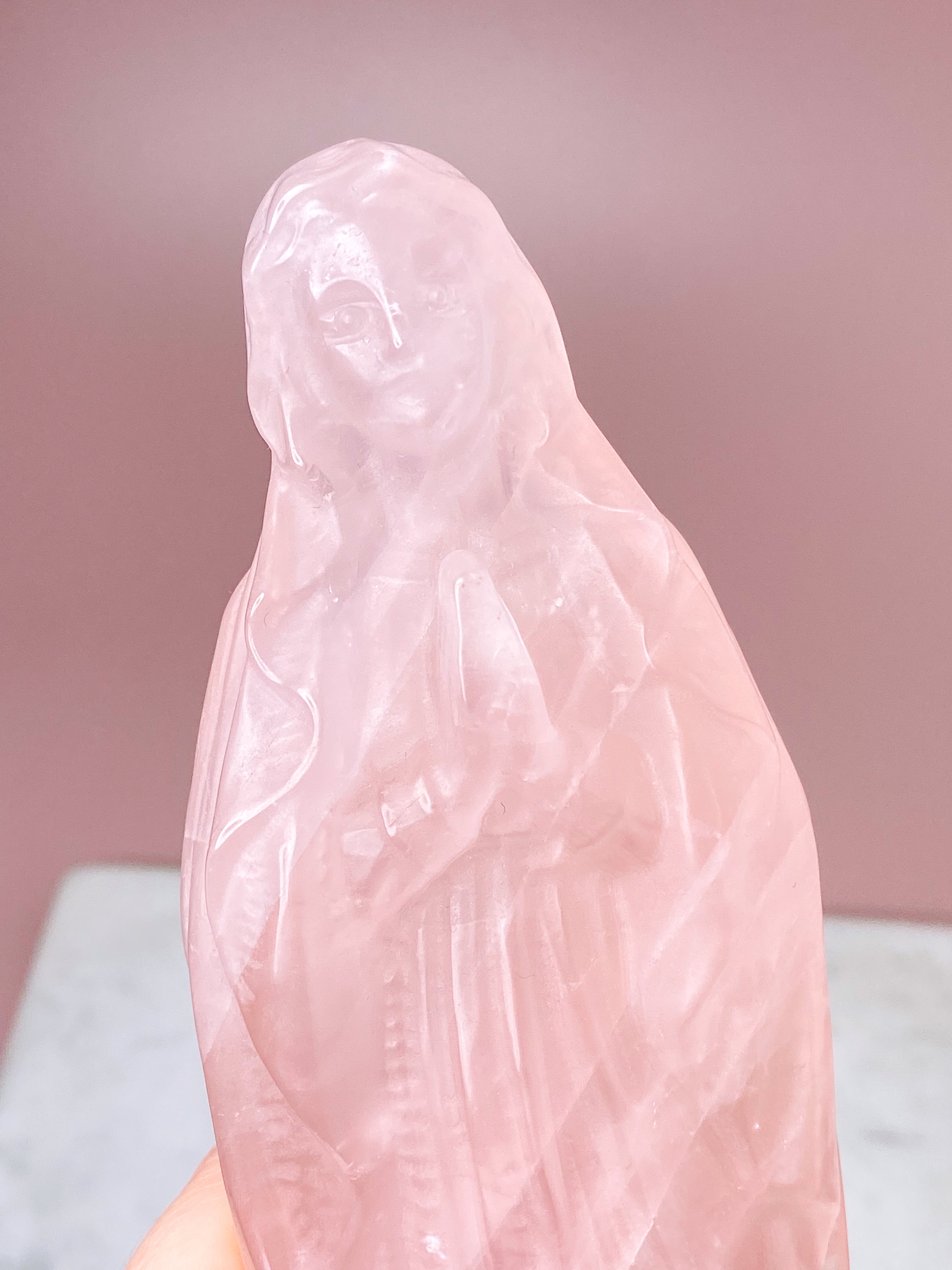 Kæmpe Rosakvarts Madonna (Nr. 8)