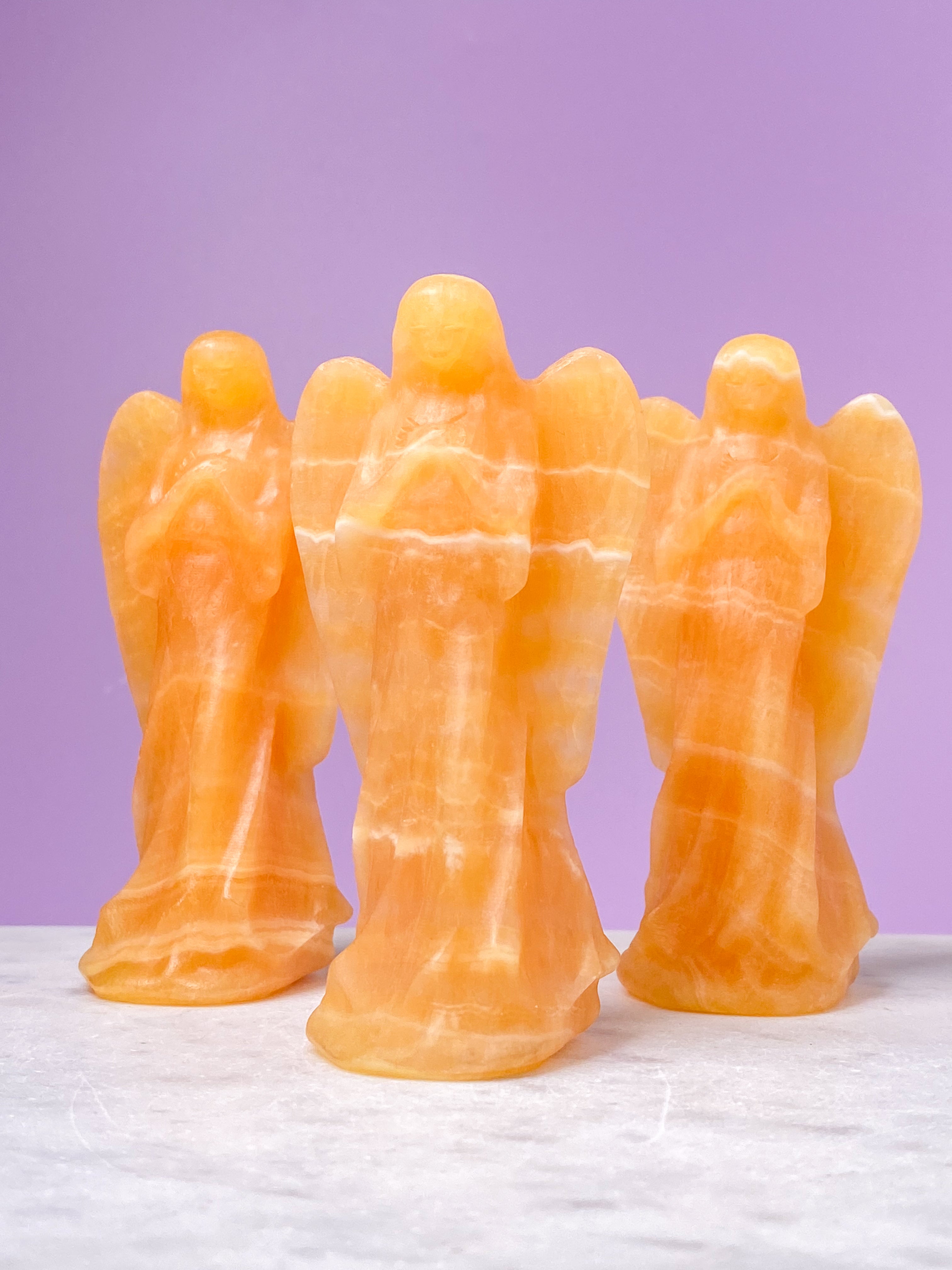 Orange Calcite Amulet Pocket Stone