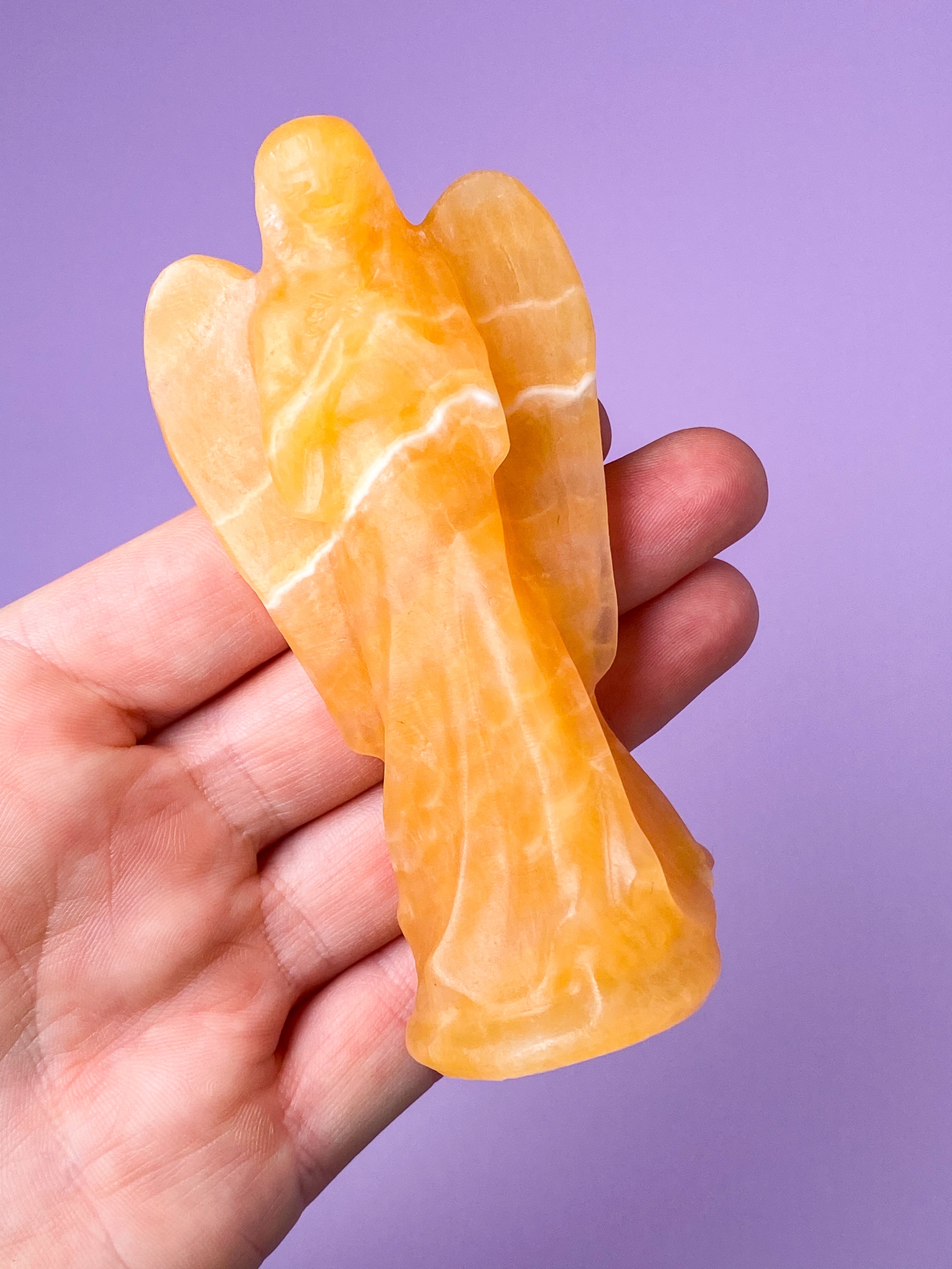 Orange Calcite Amulet Pocket Stone