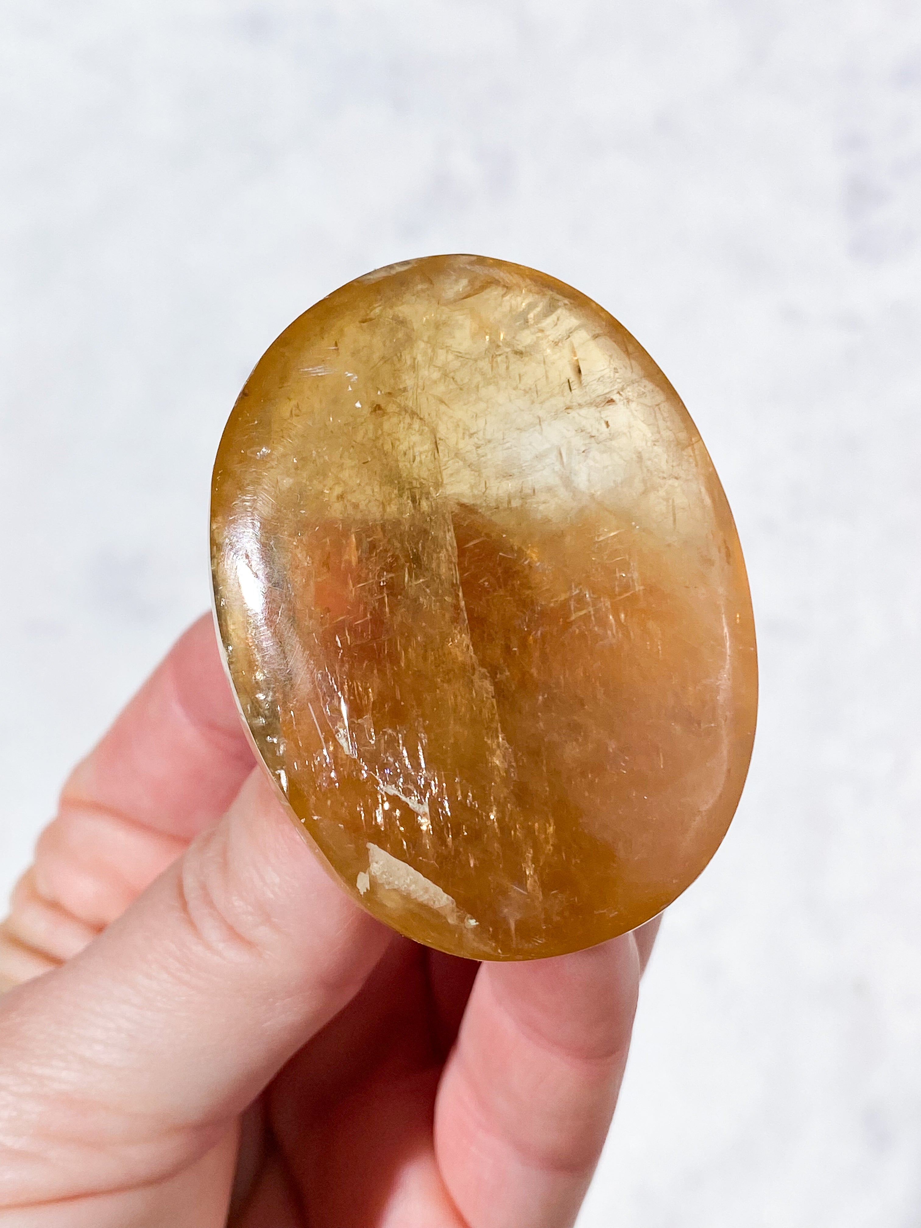 Honning Calcit Palmstone (Nr. 1)