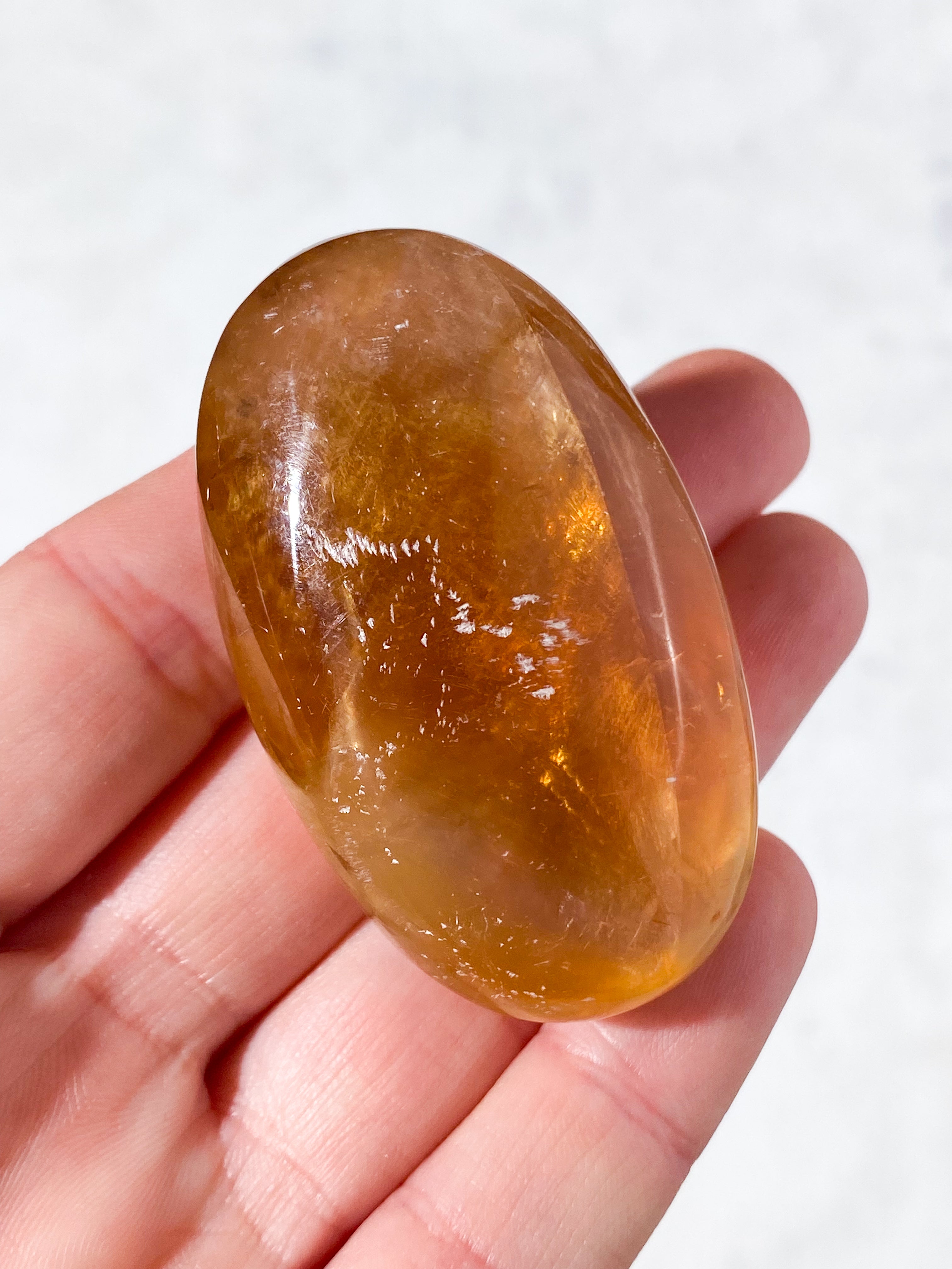 Honning Calcit Palmstone (Nr. 4)