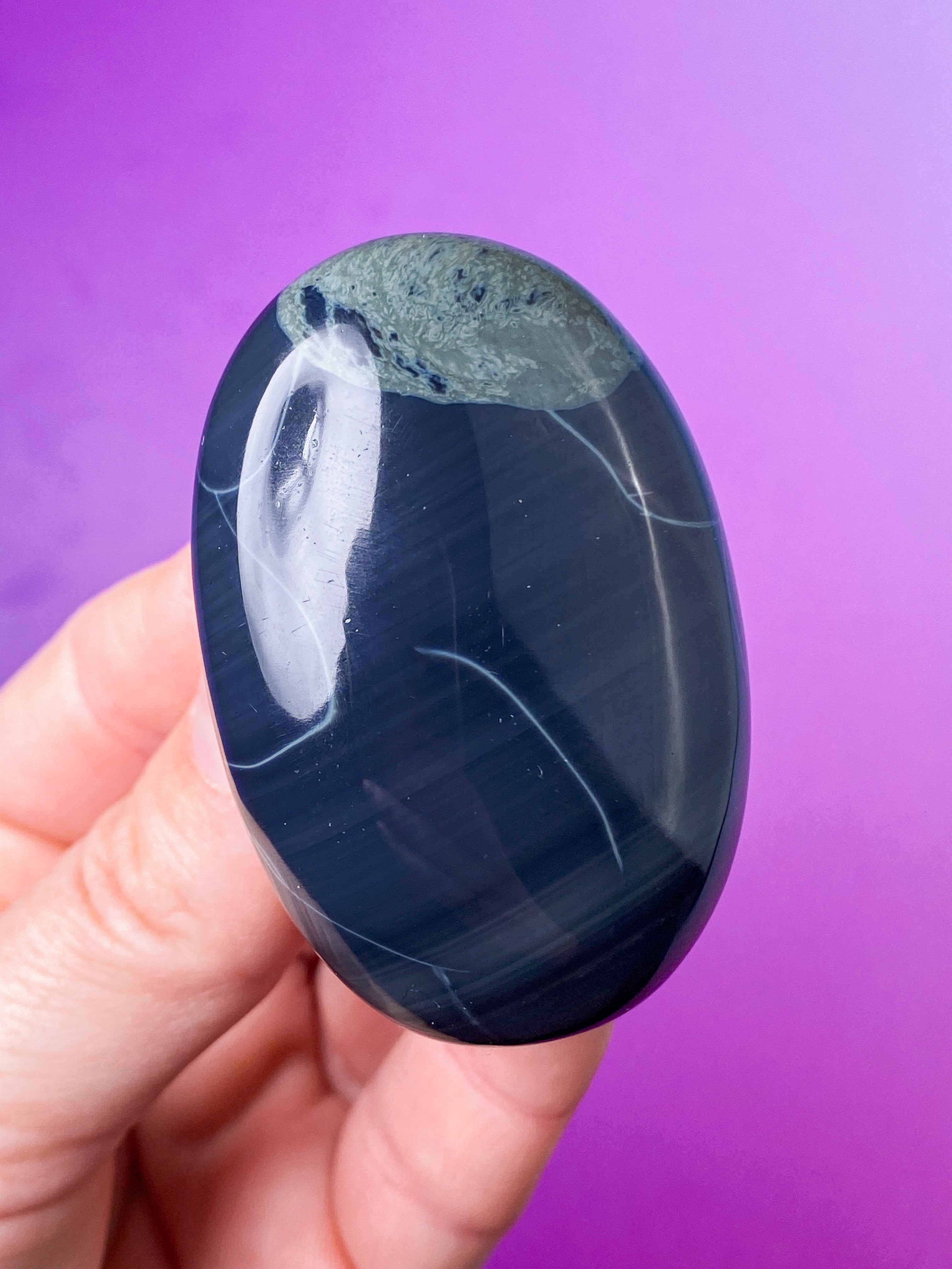 Spiderweb Obsidian Palmstone (Nr. 5)