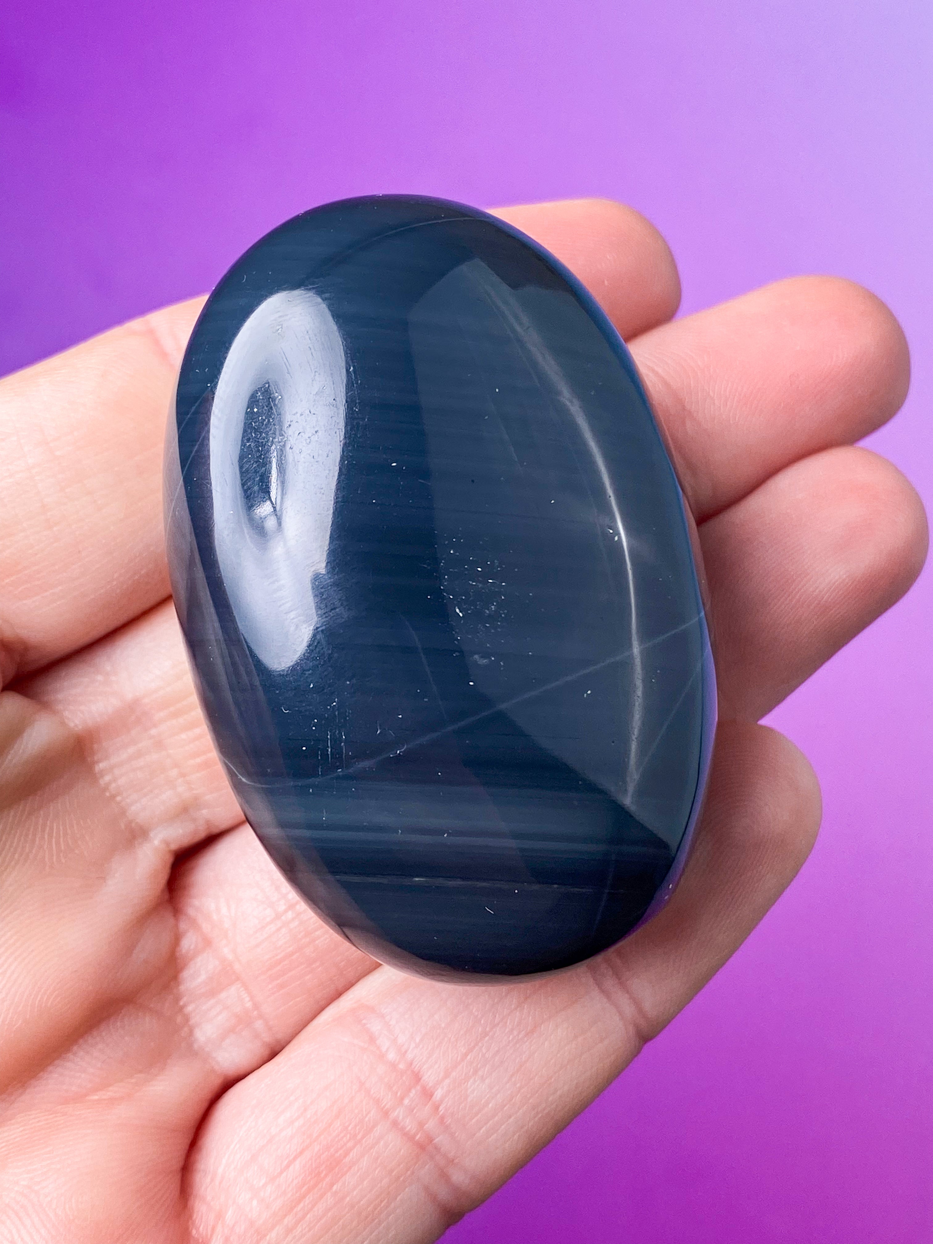 Spiderweb Obsidian Palmstone (Nr. 5)