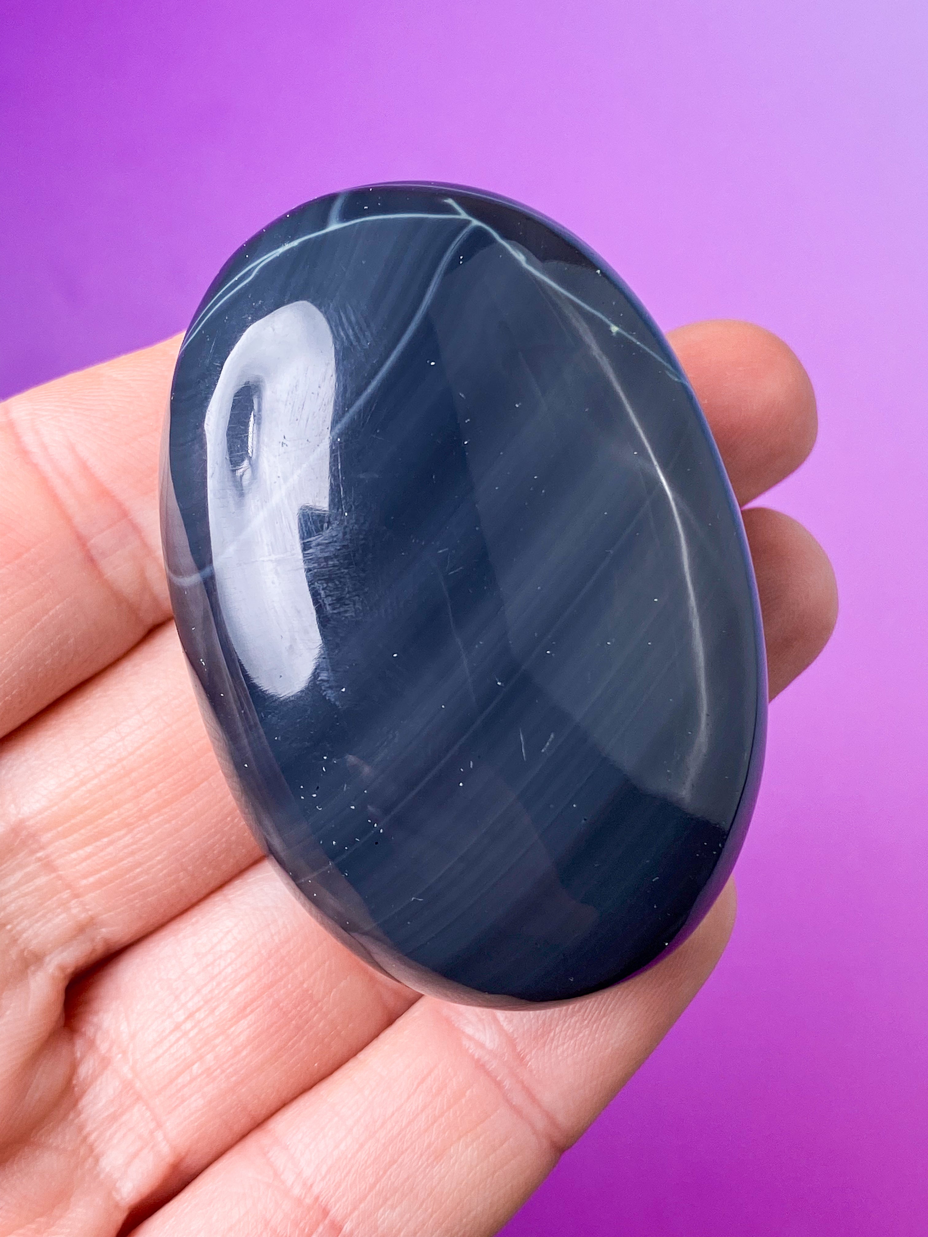 Spiderweb Obsidian Palmstone (Nr. 6)