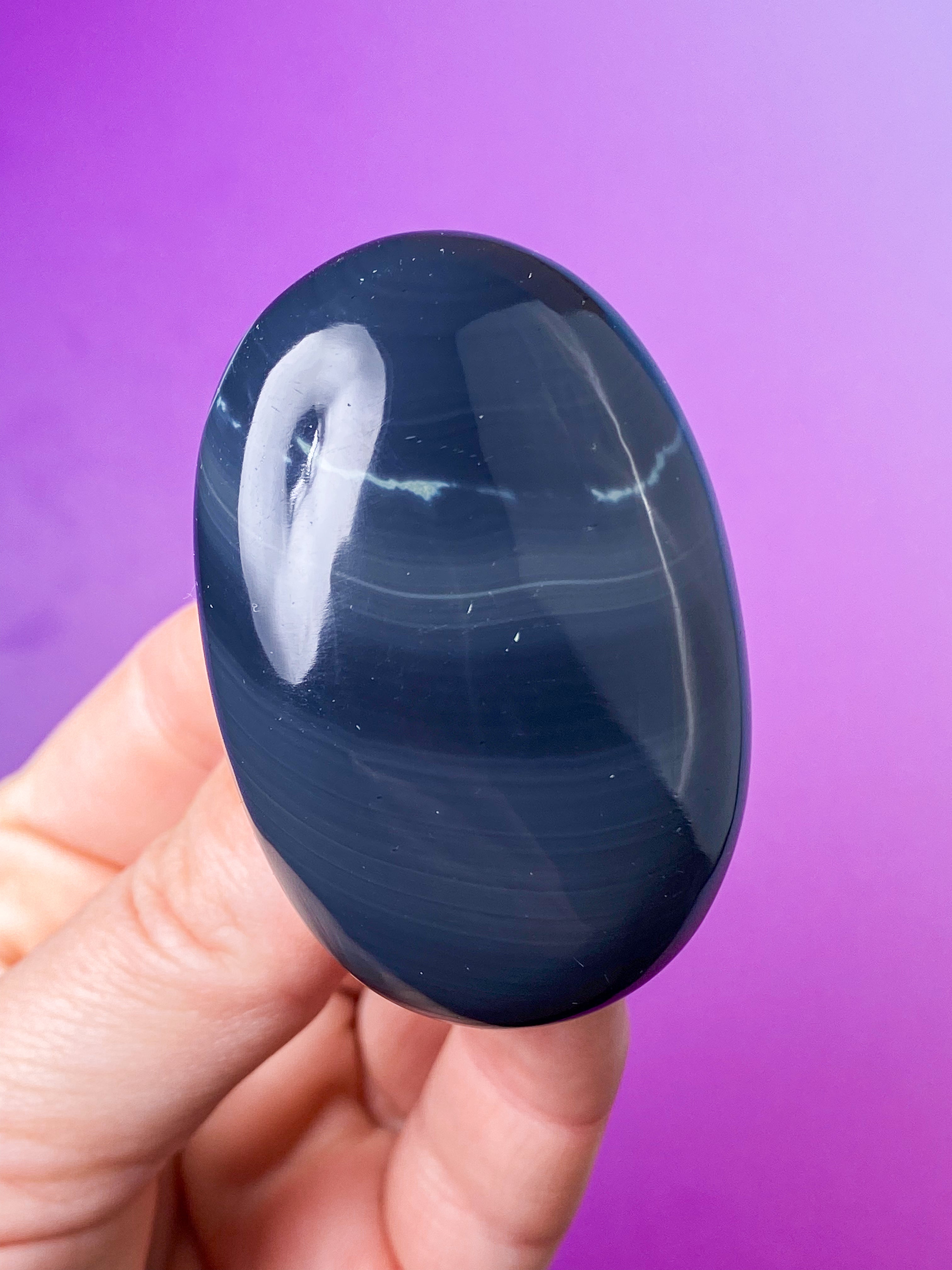Spiderweb Obsidian Palmstone (Nr. 7)