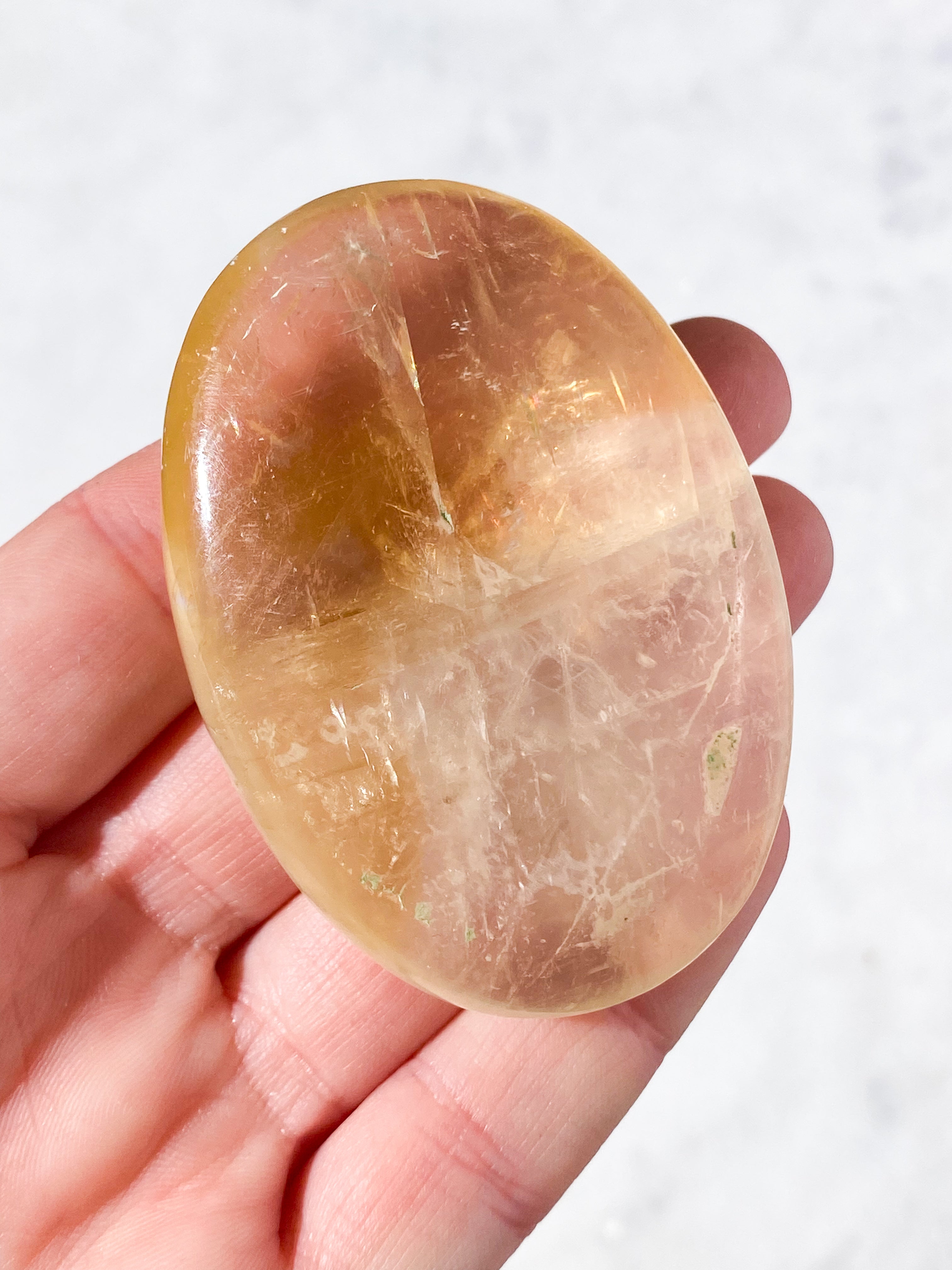 Honning Calcit Palmstone (Nr. 8)