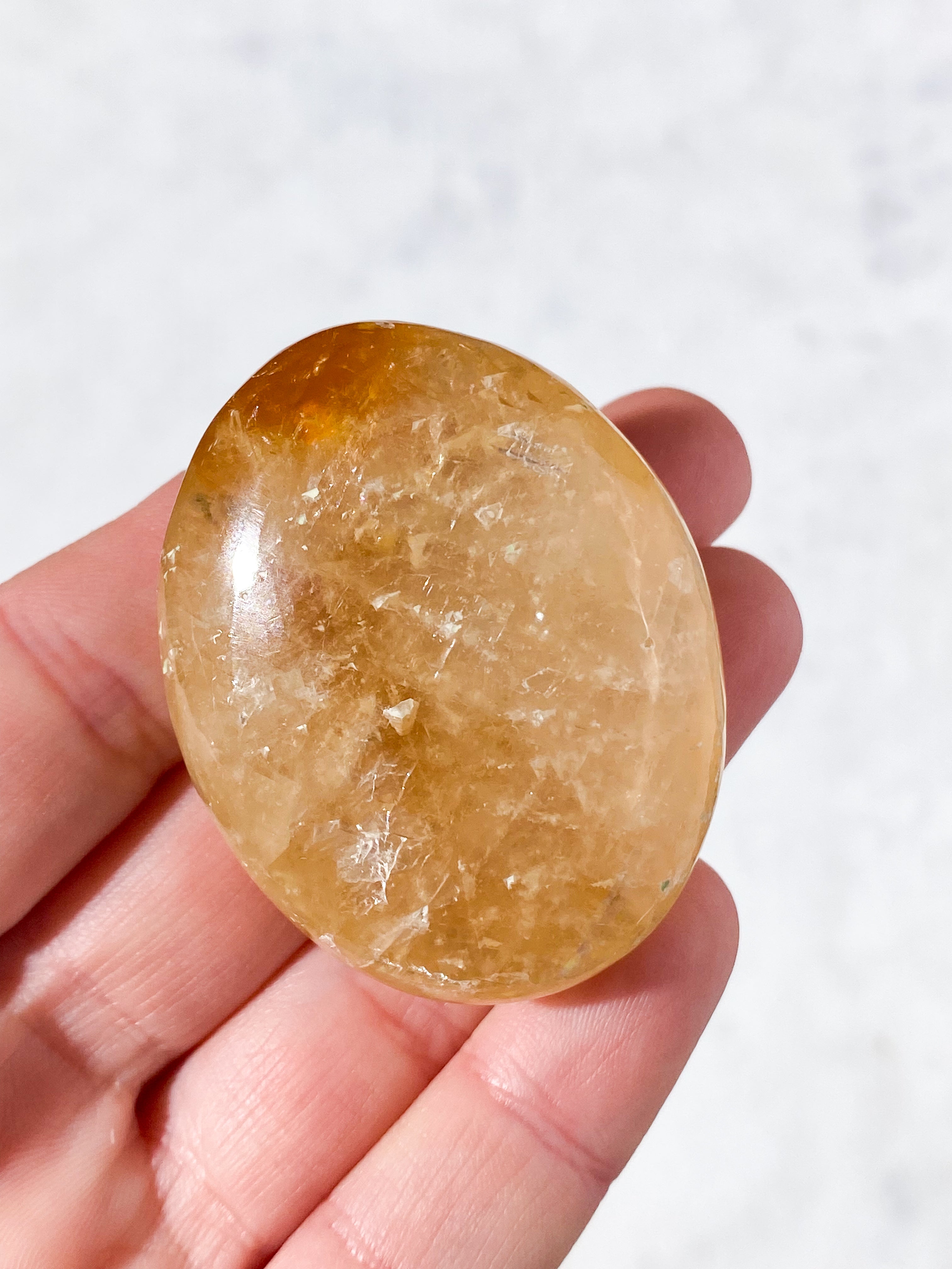 Honning Calcit Palmstone (Nr. 11)
