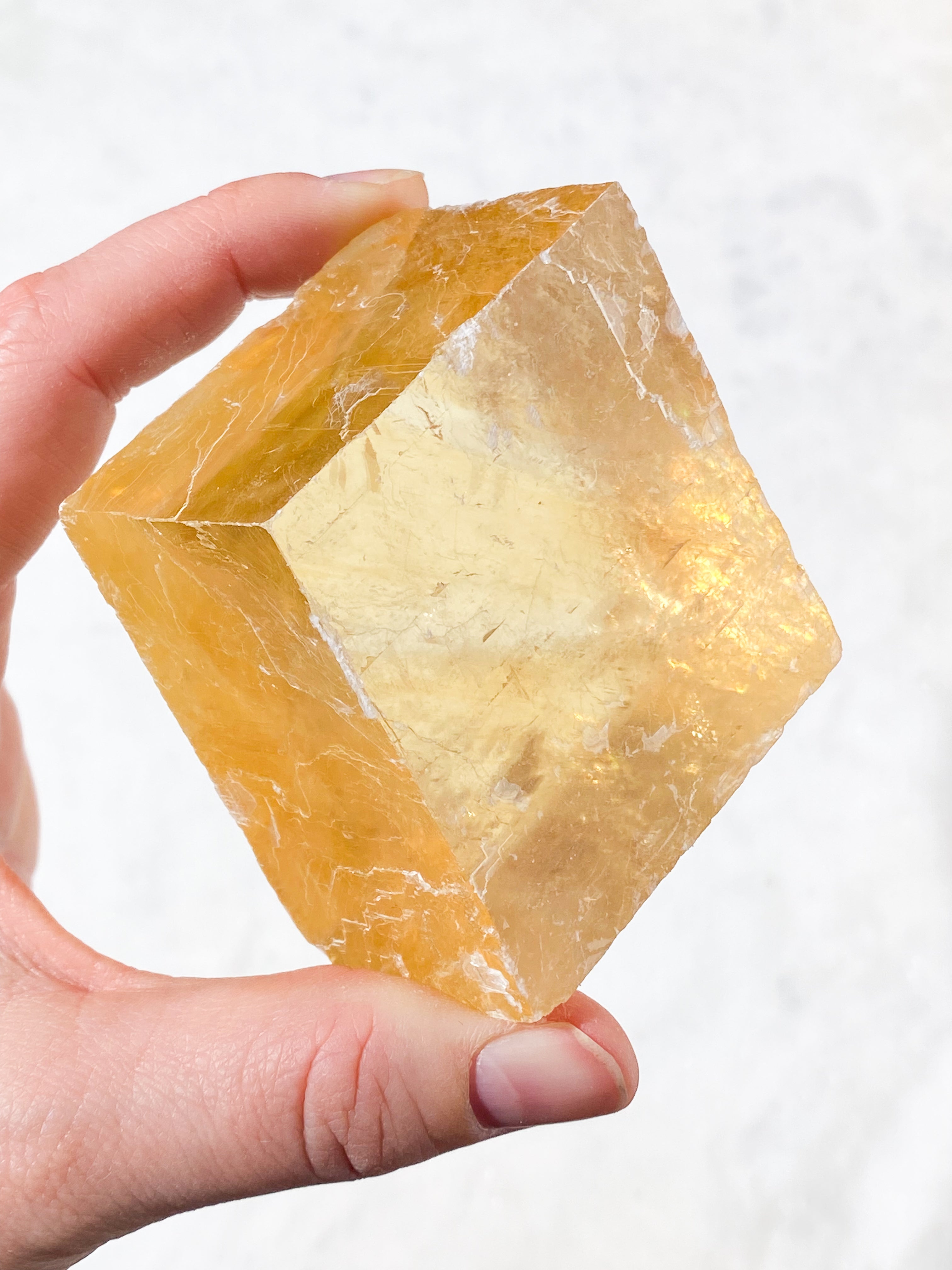 Optisk Honning Calcit Rå (Nr. 5)