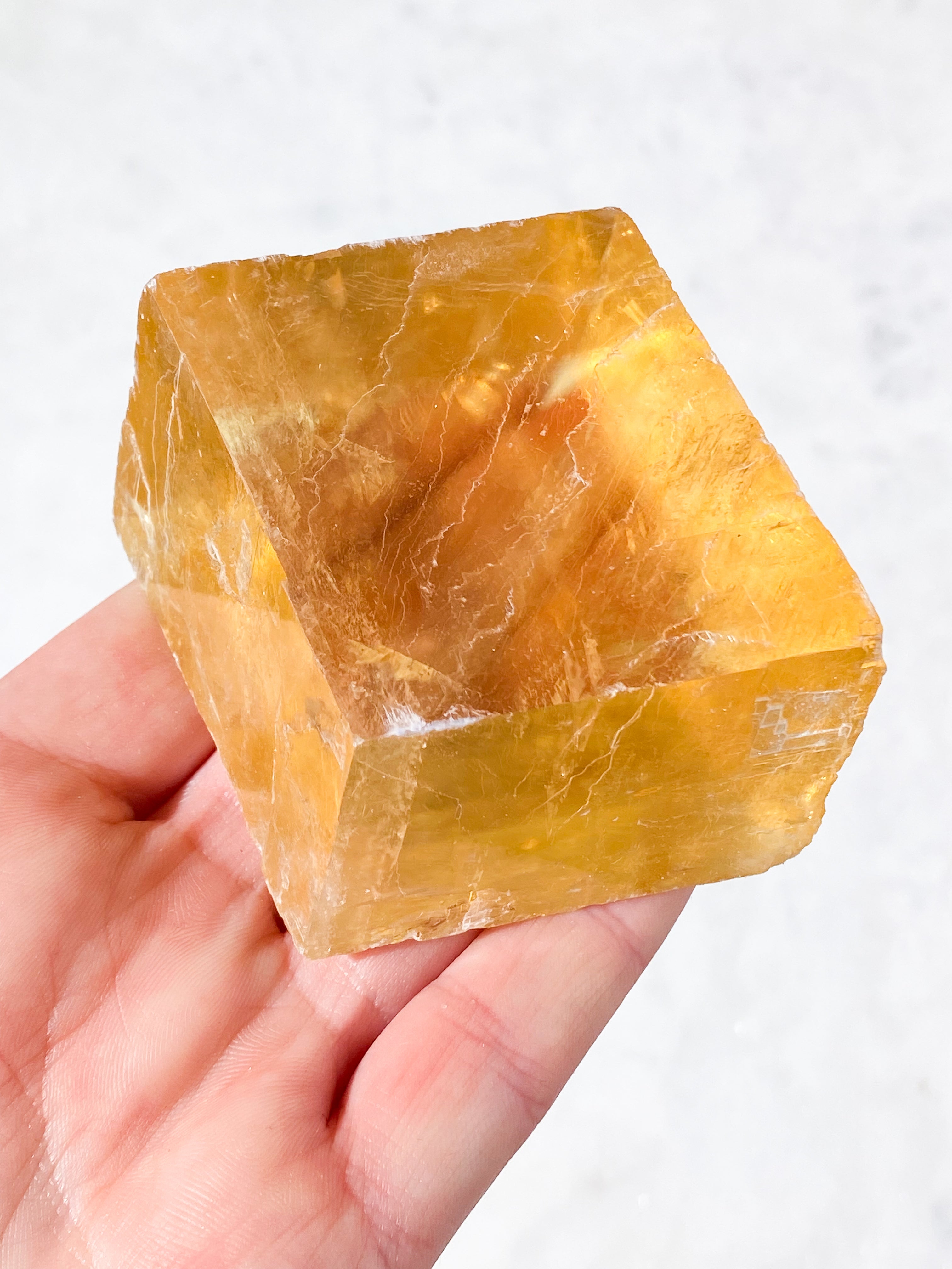 Optisk Honning Calcit Rå (Nr. 5)