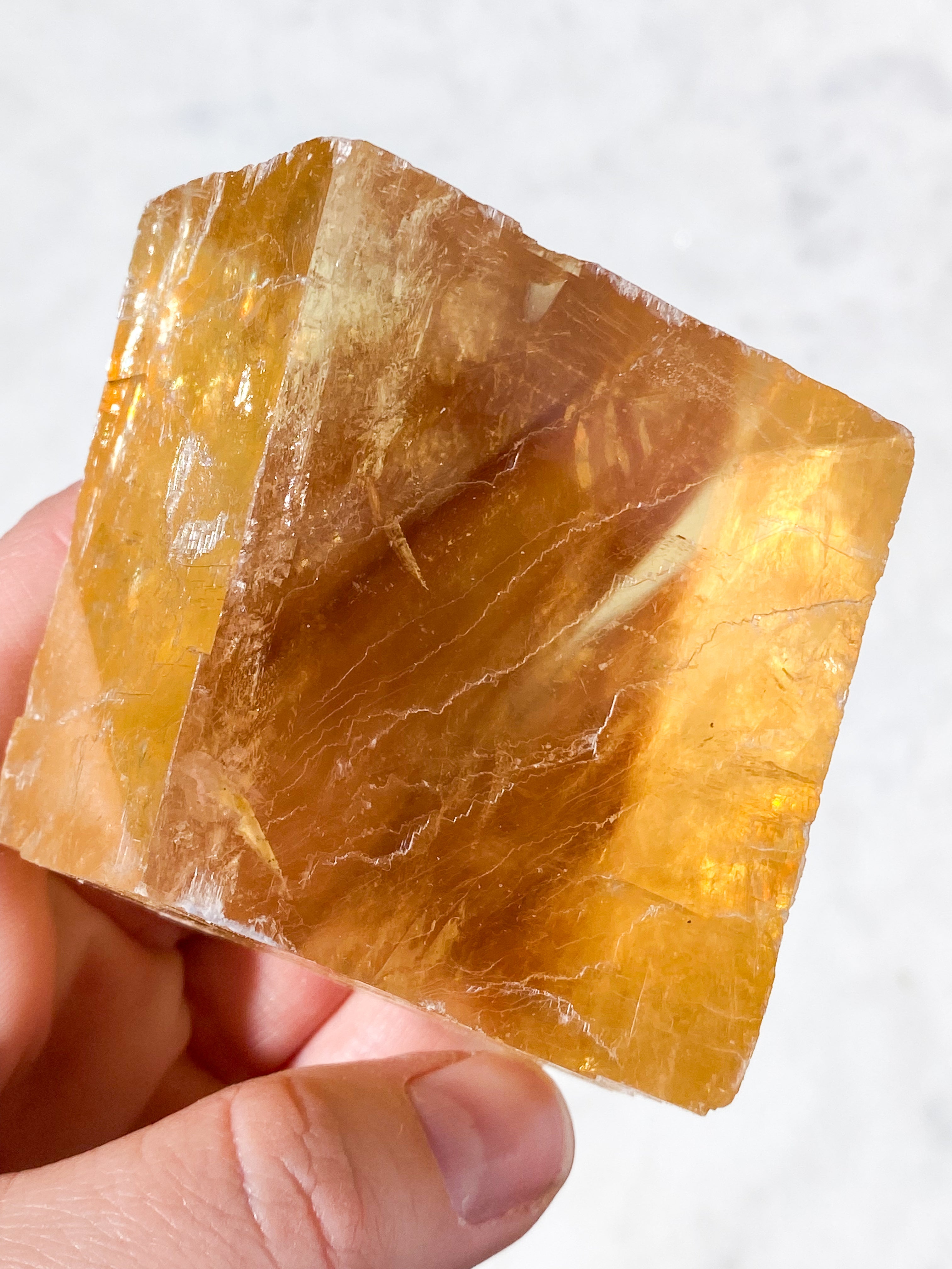 Optisk Honning Calcit Rå (Nr. 5)