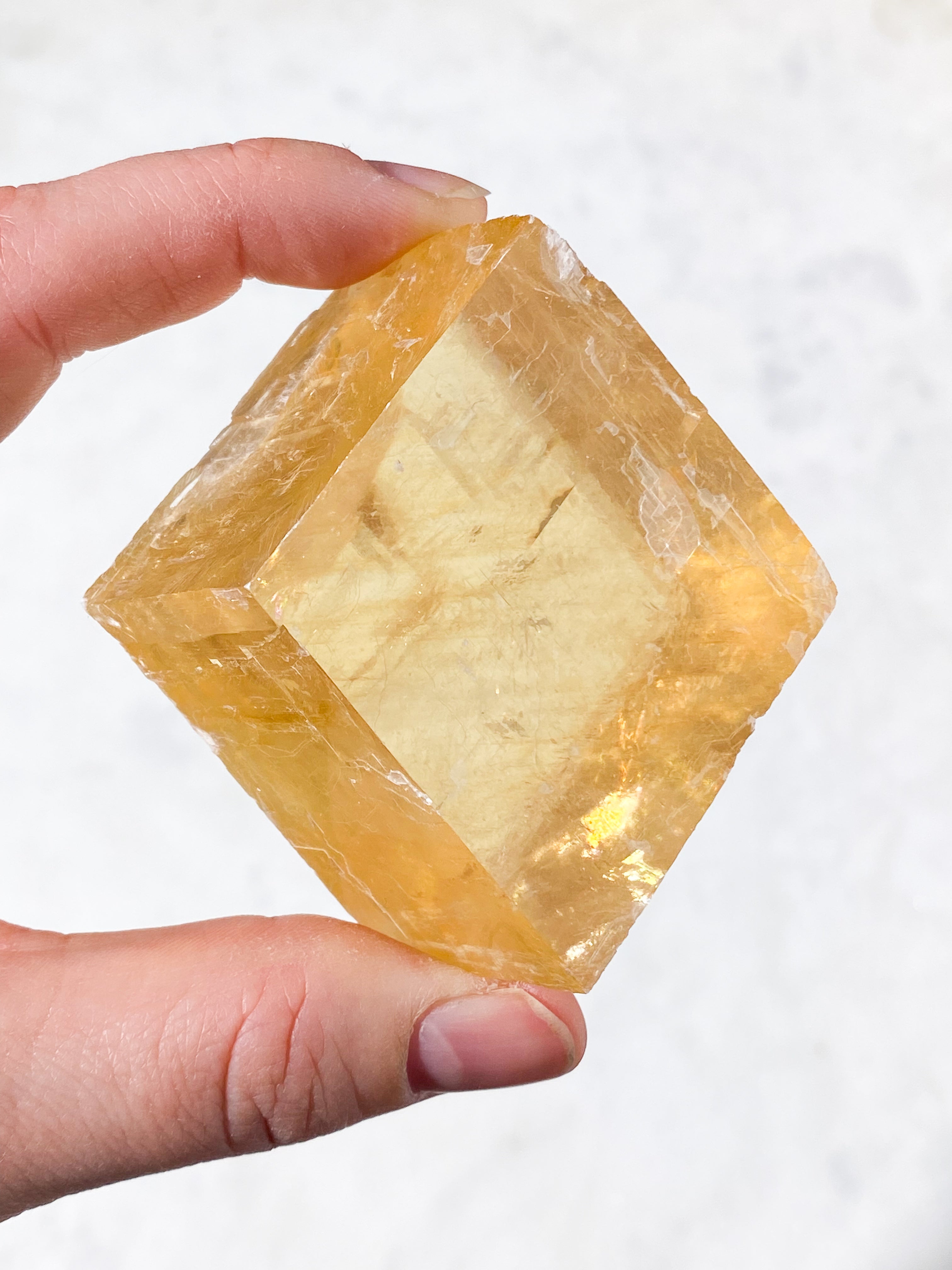 Optisk Honning Calcit Rå (Nr. 6)