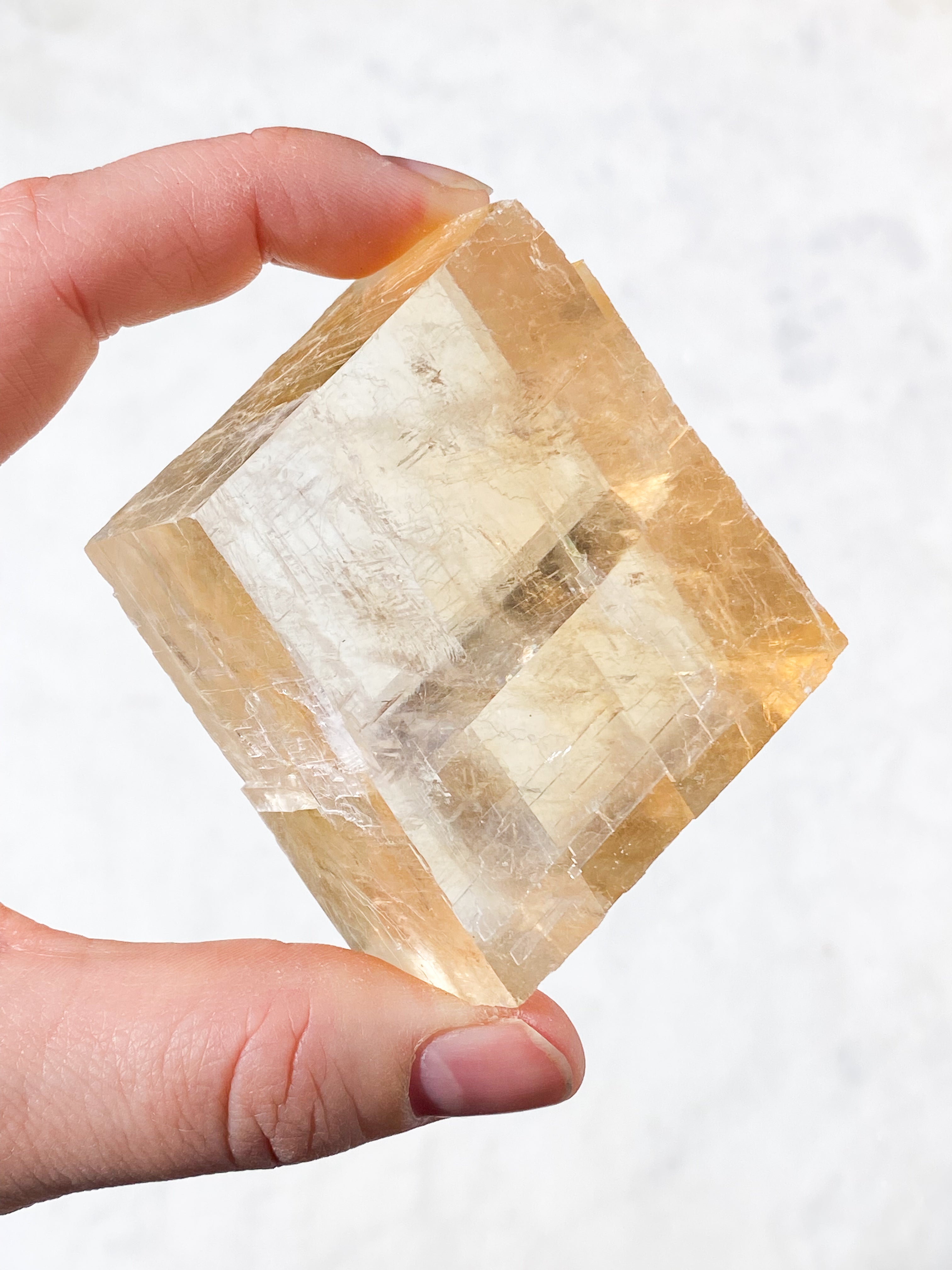 Optisk Honning Calcit Rå (Nr. 8)