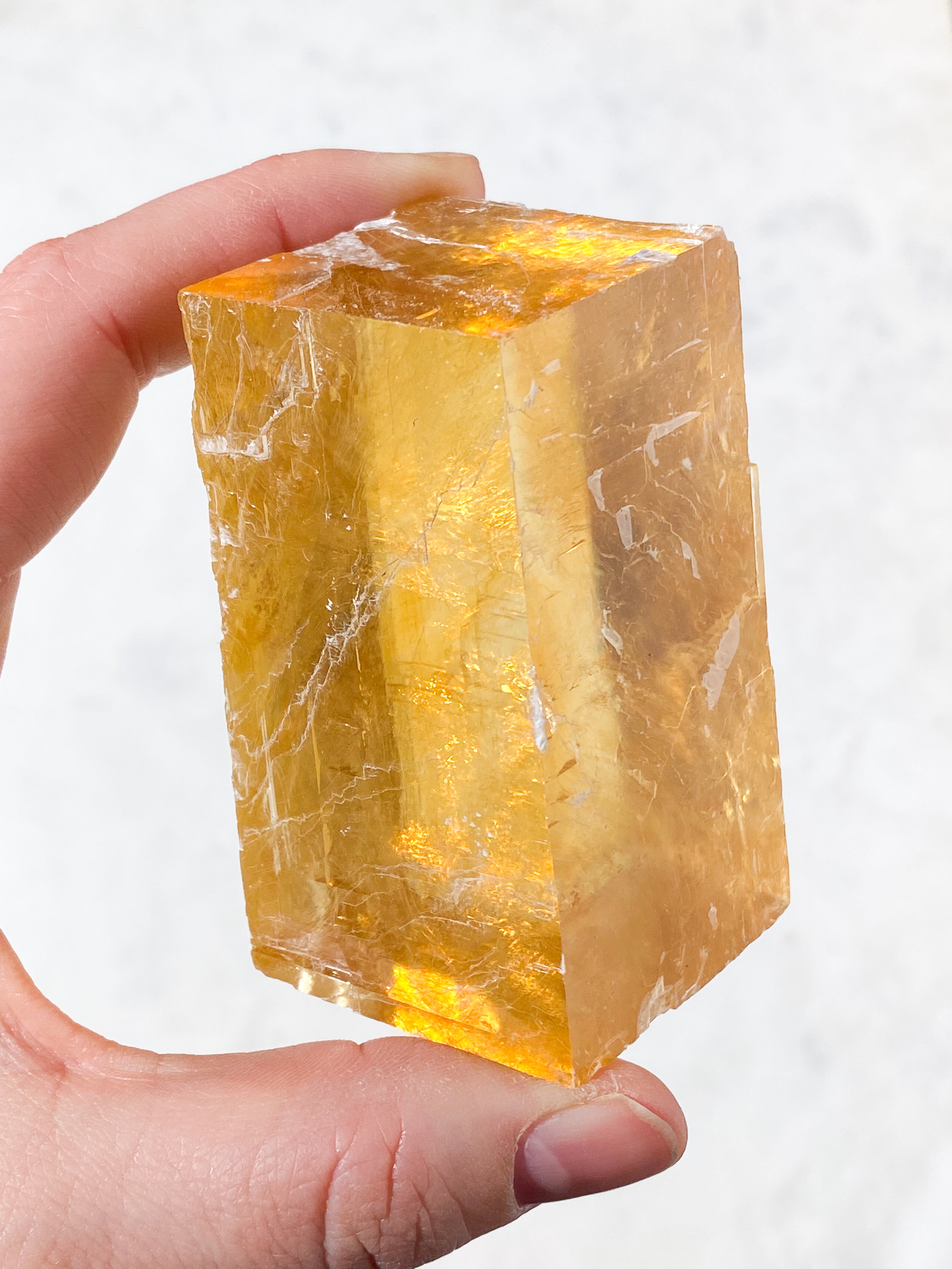 Optisk Honning Calcit Rå (Nr. 10)