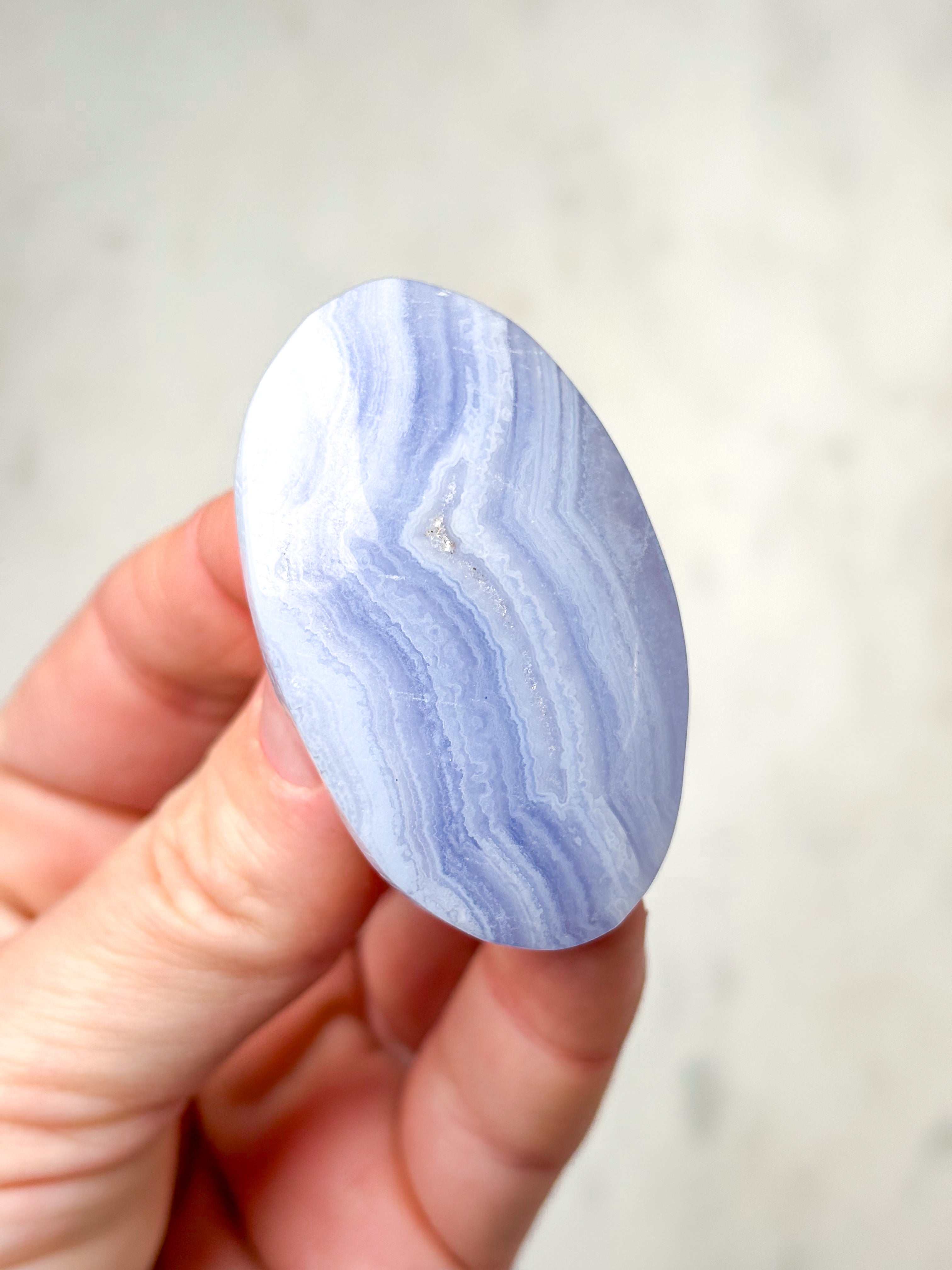 Lace Agate Palmstone (No. 17) Exclusive Quality