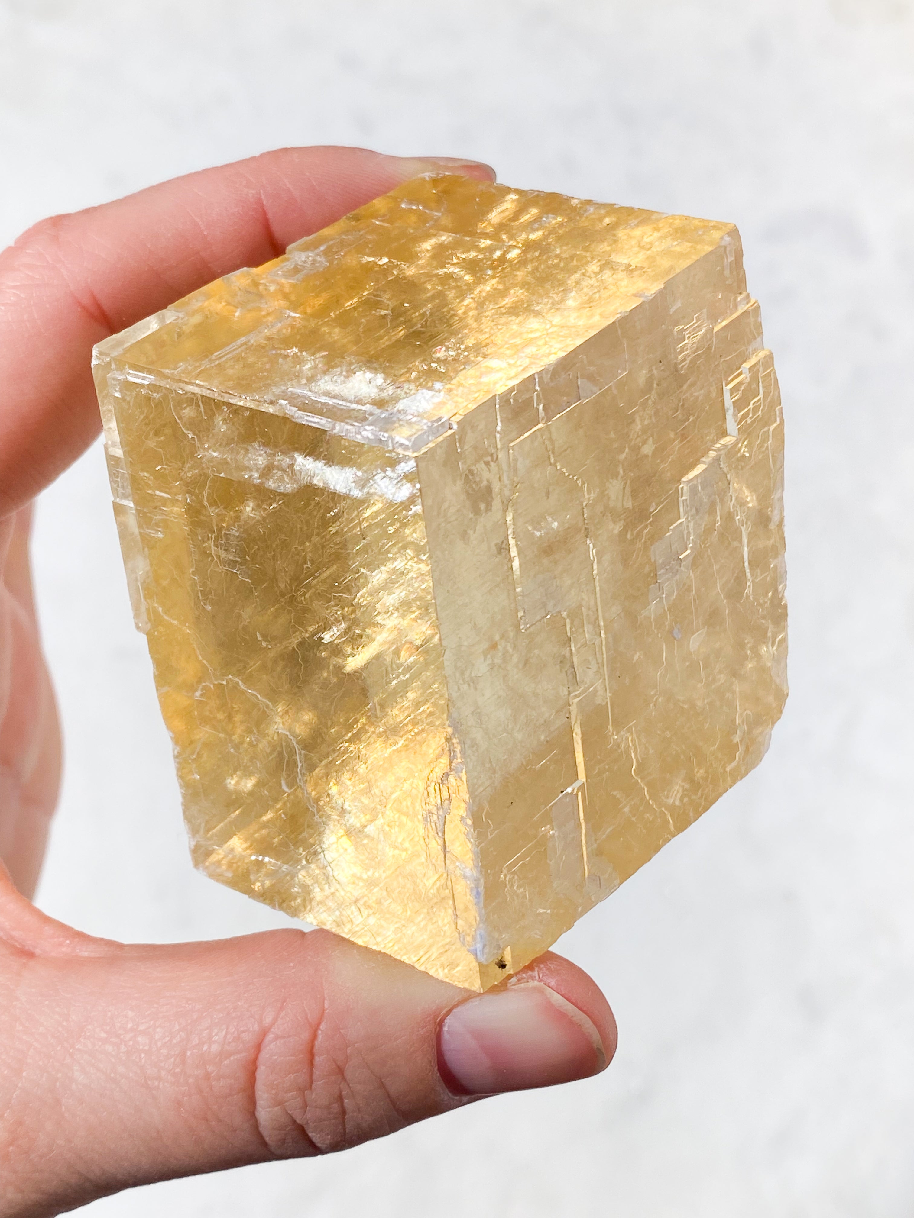 Optisk Honning Calcit Rå (Nr. 12)