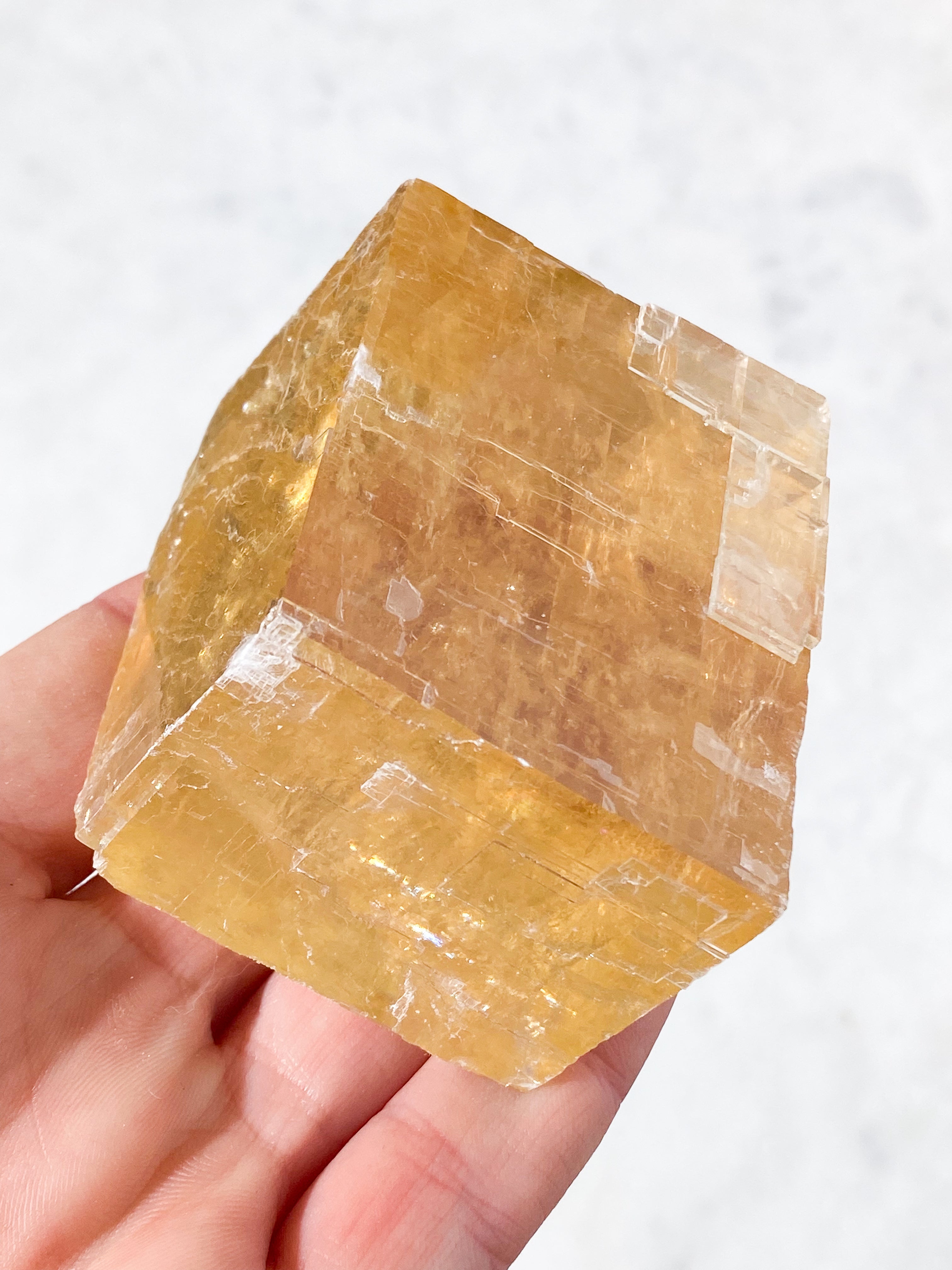 Optisk Honning Calcit Rå (Nr. 12)