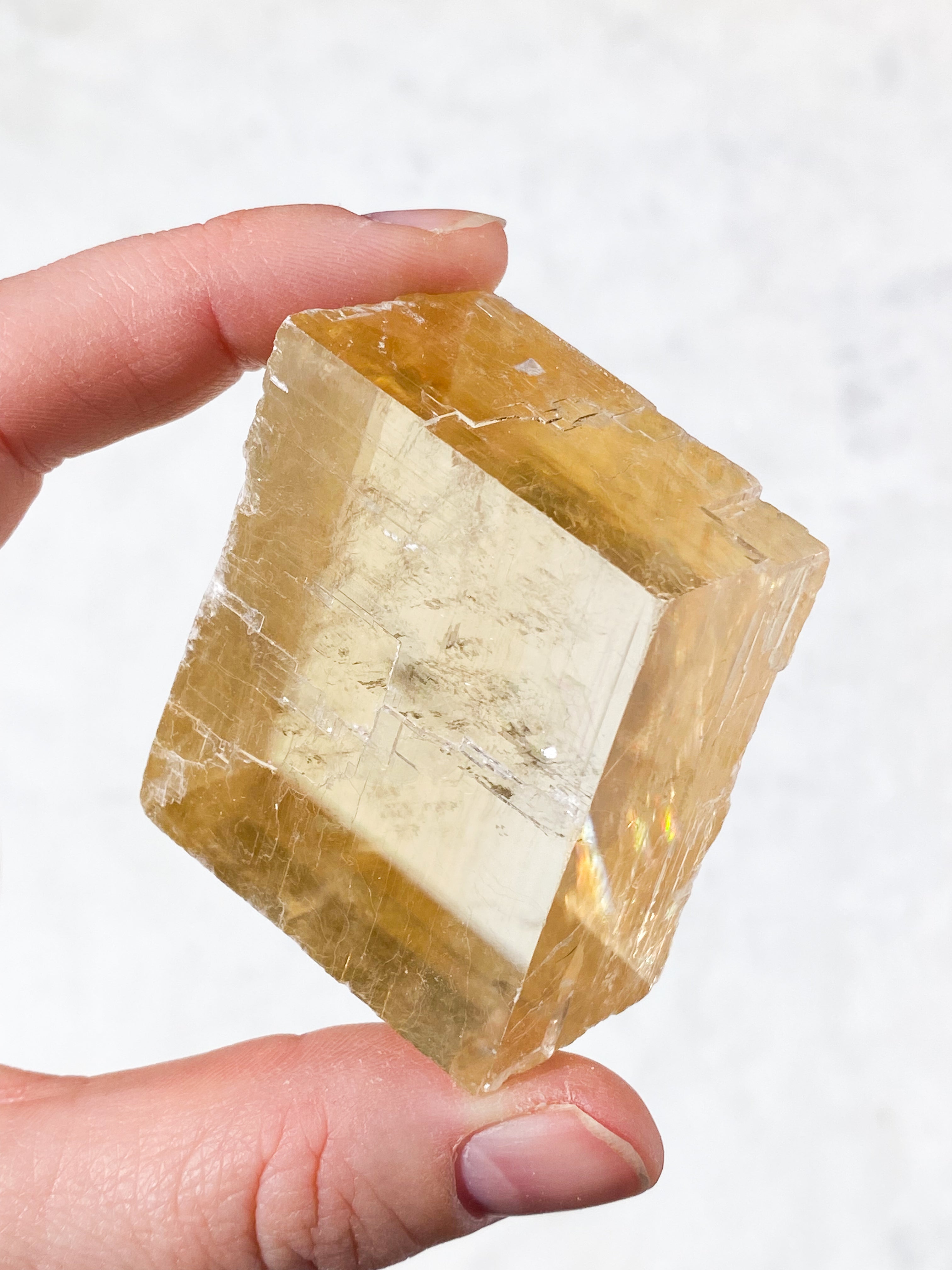 Optisk Honning Calcit Rå (Nr. 14)