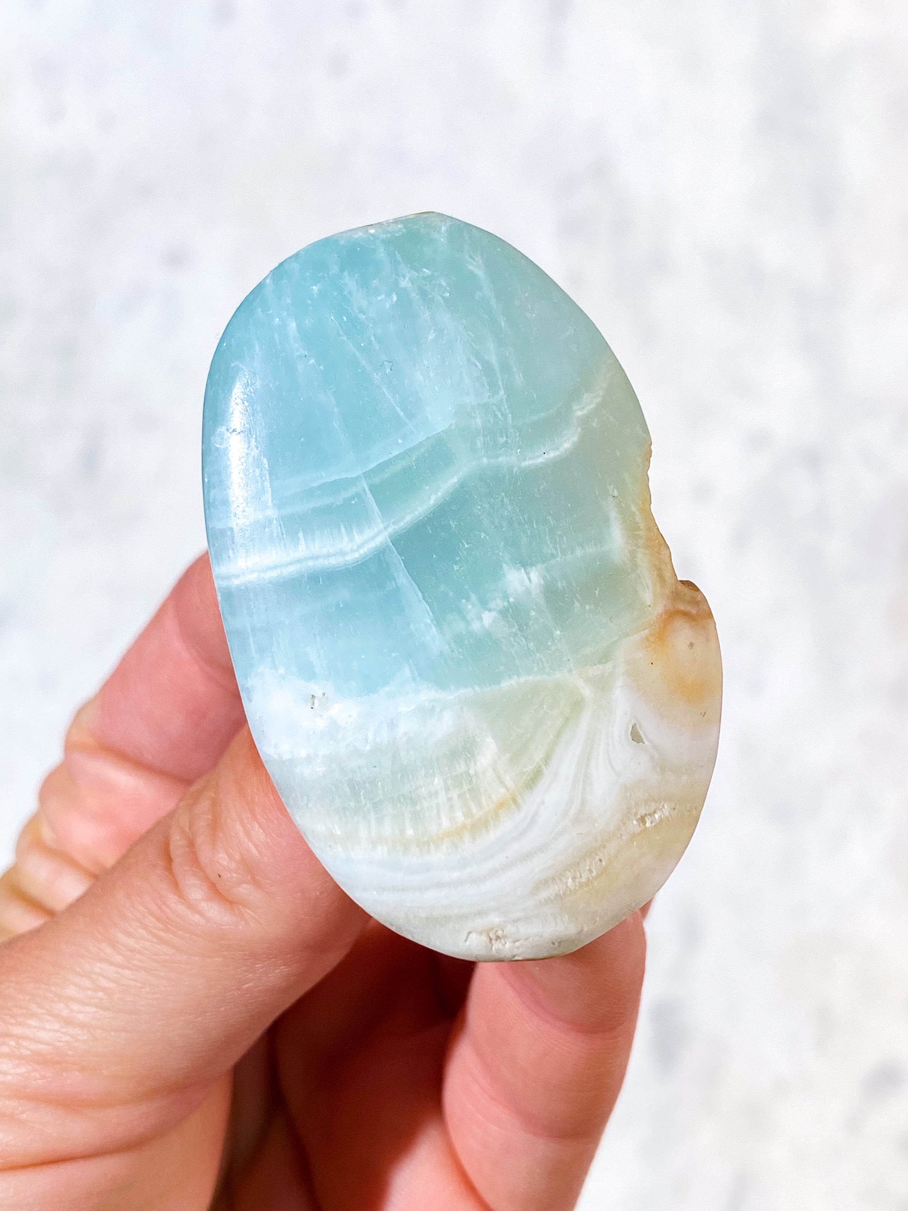 Caribisk Calcit Palmstone (Nr. 3)