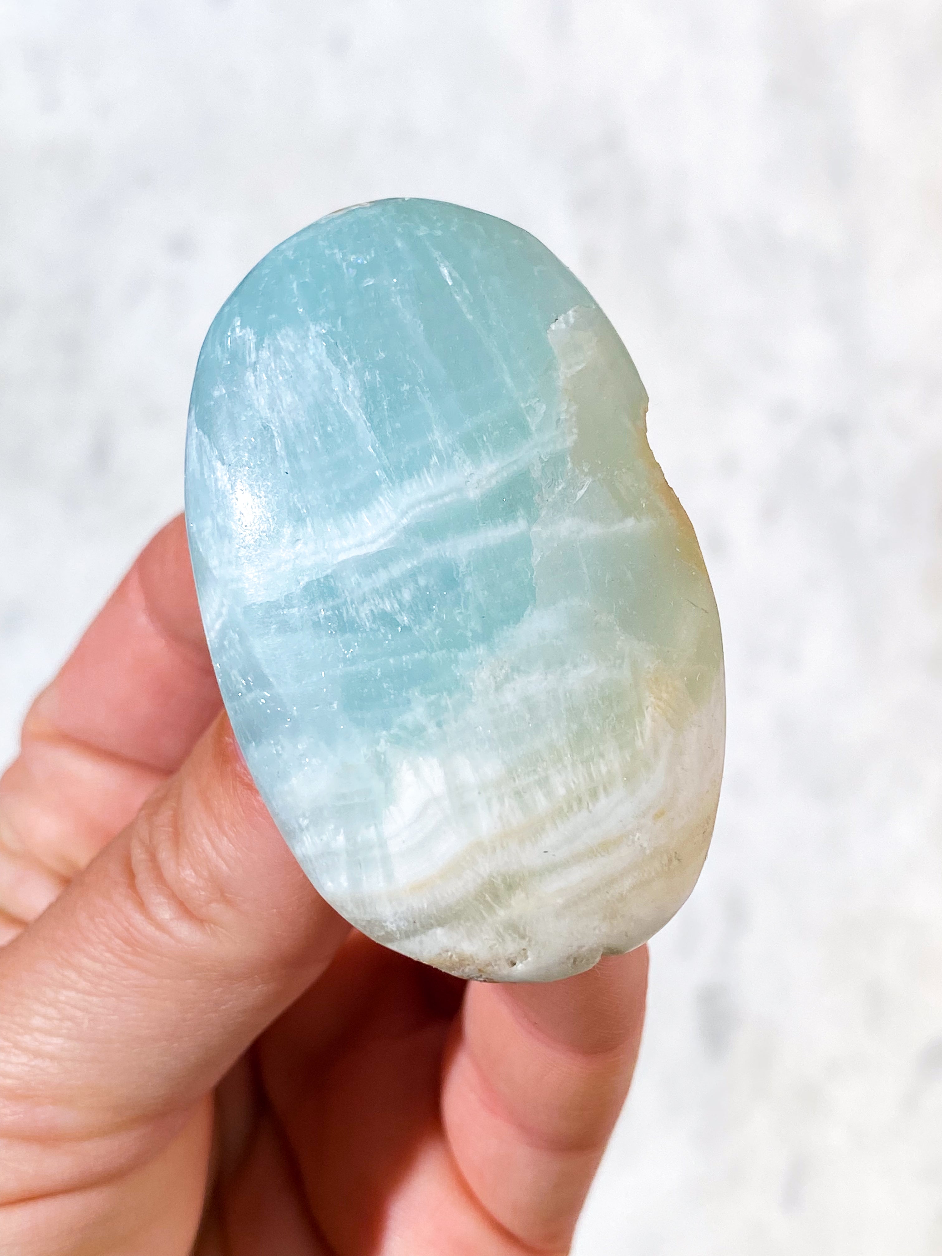 Caribisk Calcit Palmstone (Nr. 18)