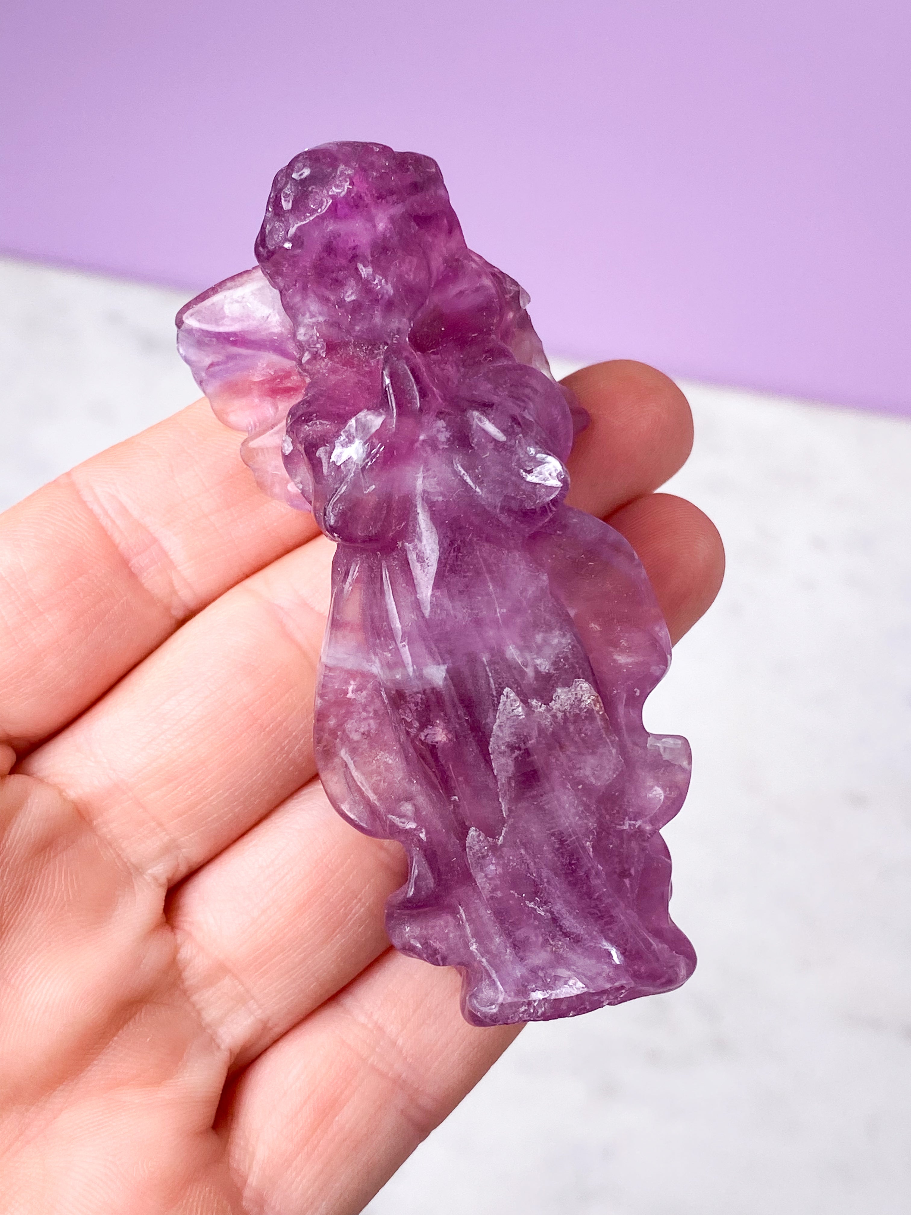 OUTLET - Pink Fluorit Engel (Nr. 3)
