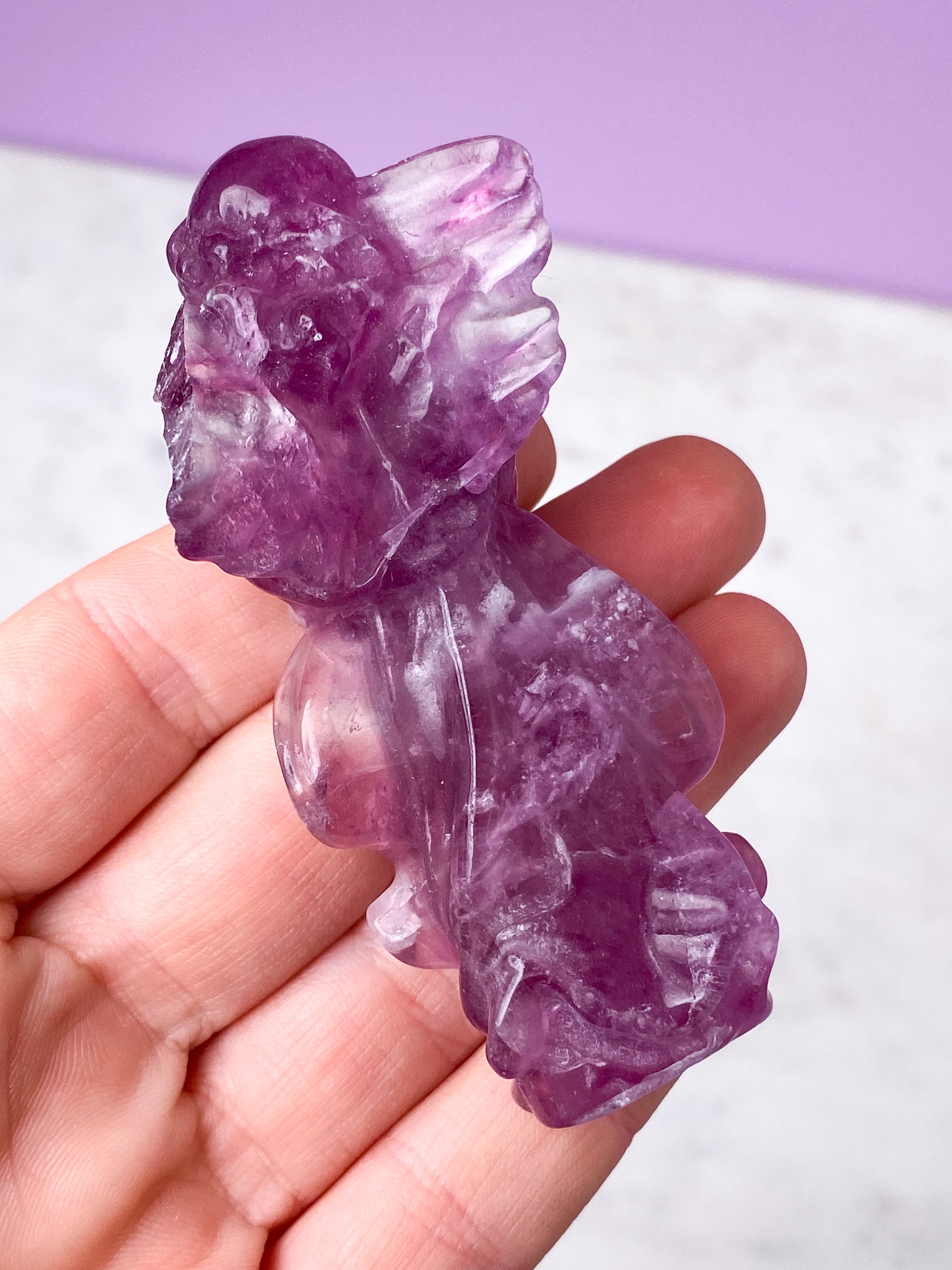 OUTLET - Pink Fluorit Engel (Nr. 3)