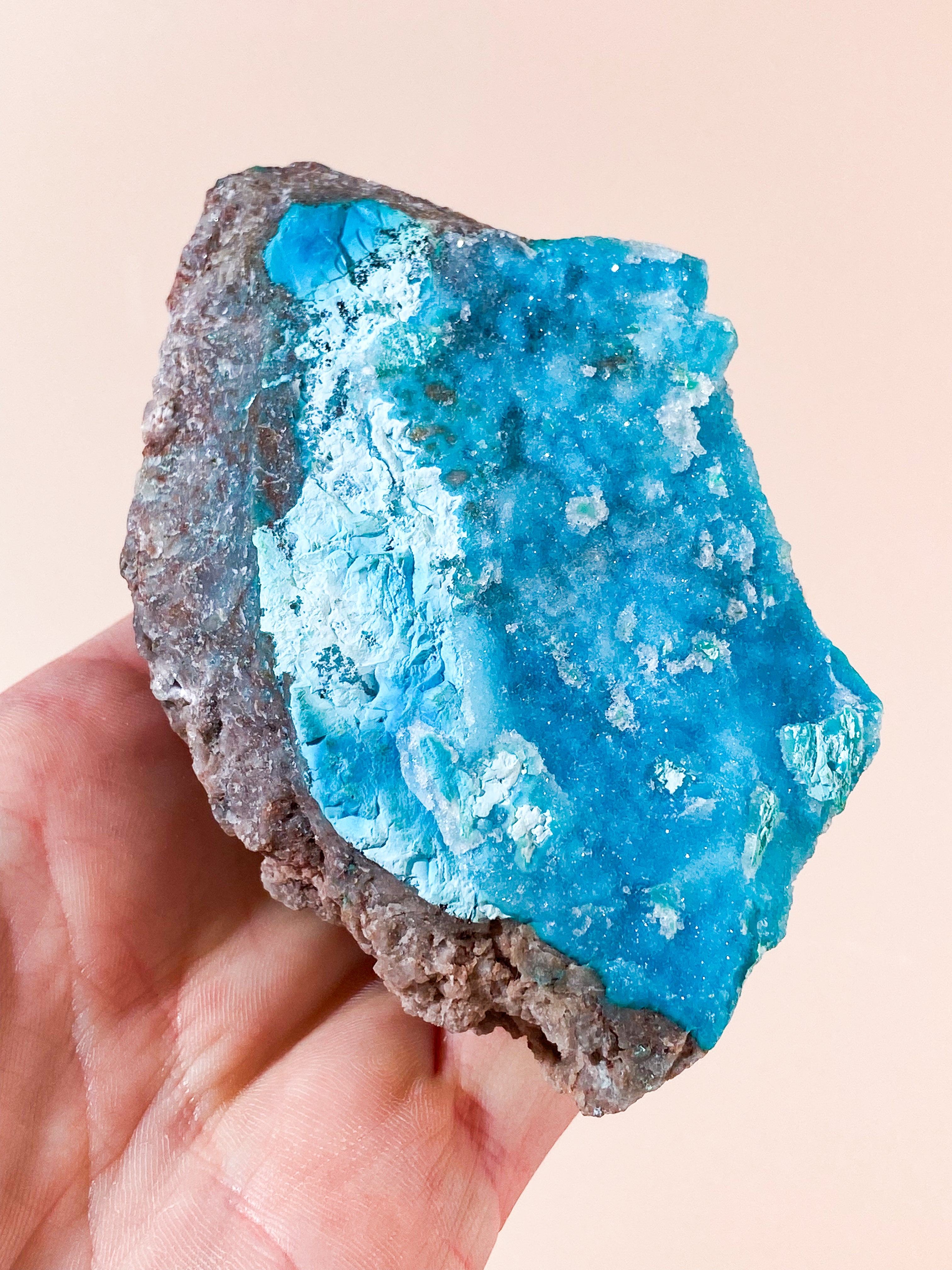 Druzy Pseudo Chrysocolla (Nr. 34) Ekstra kvalitet