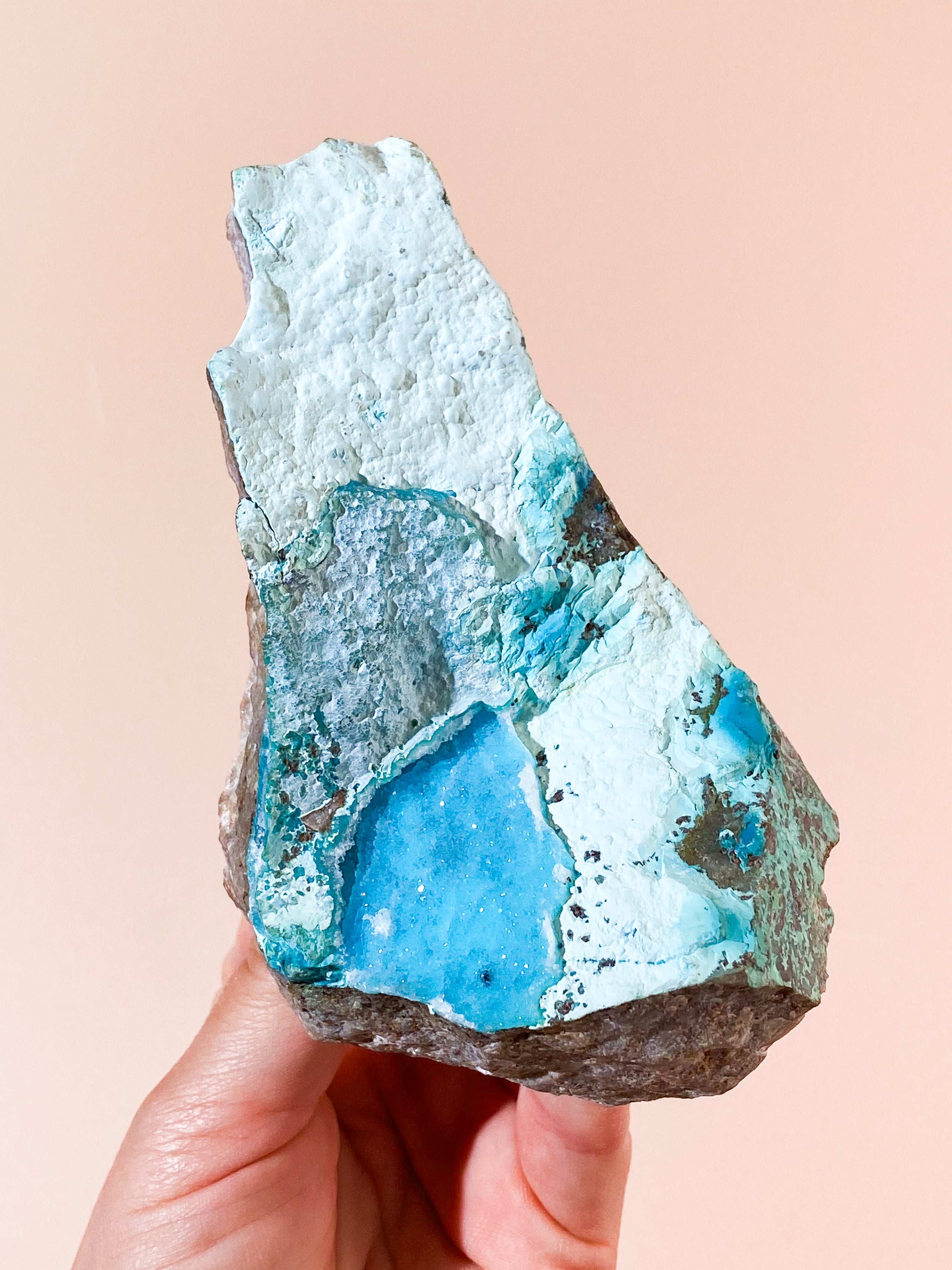 Druzy Pseudo Chrysocolla (Nr. 35) Ekstra kvalitet