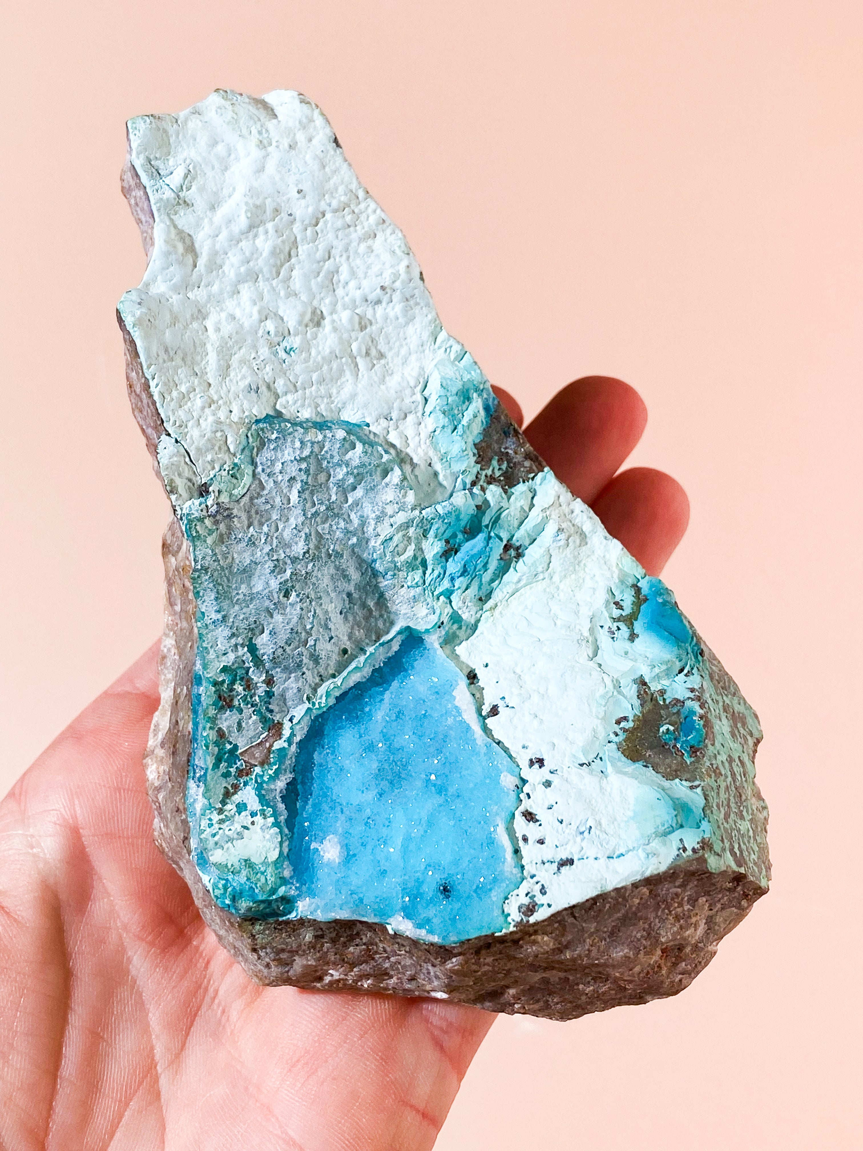 Druzy Pseudo Chrysocolla (Nr. 35) Ekstra kvalitet