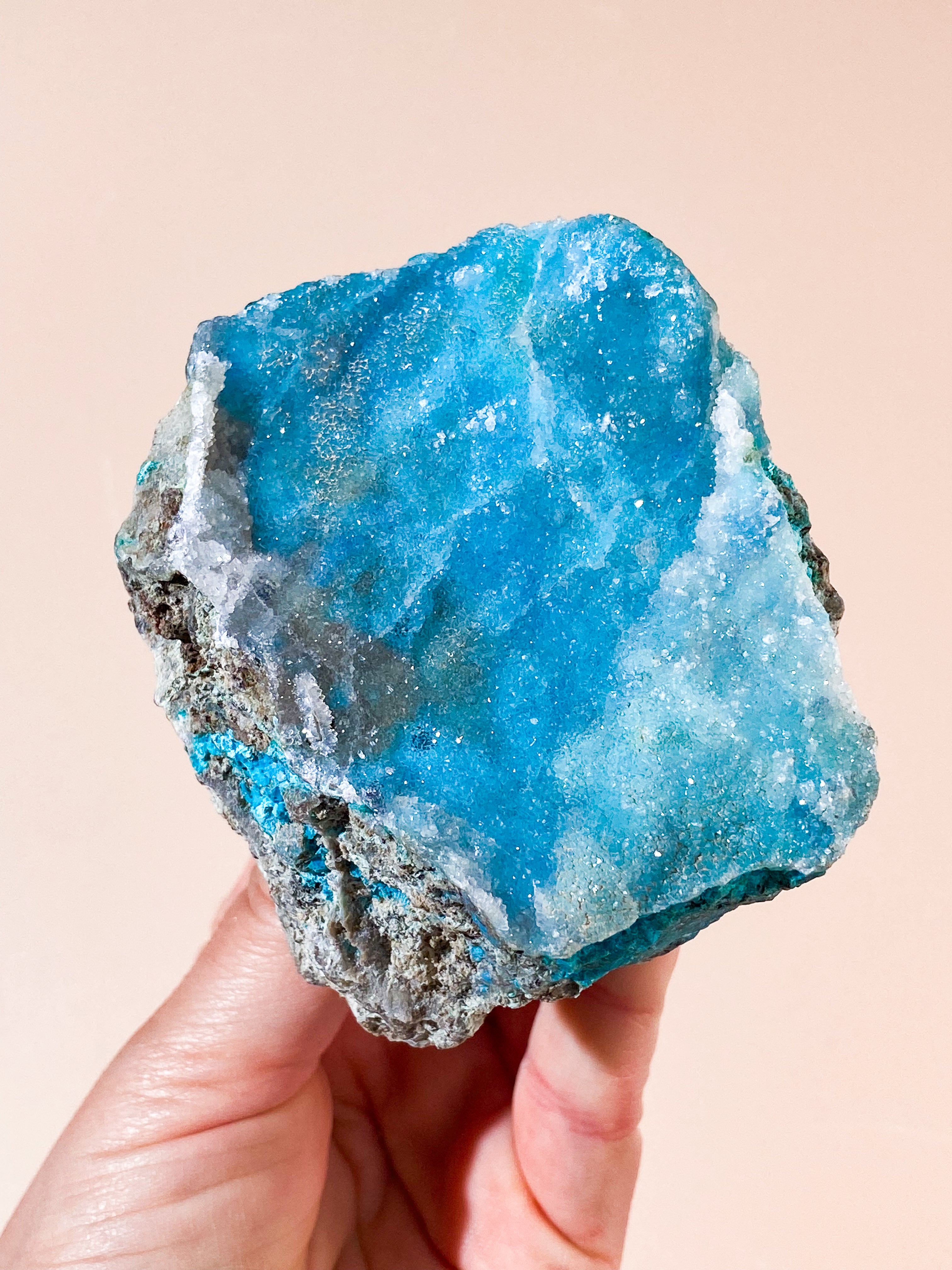 Druzy Pseudo Chrysocolla (Nr. 36) Ekstra kvalitet