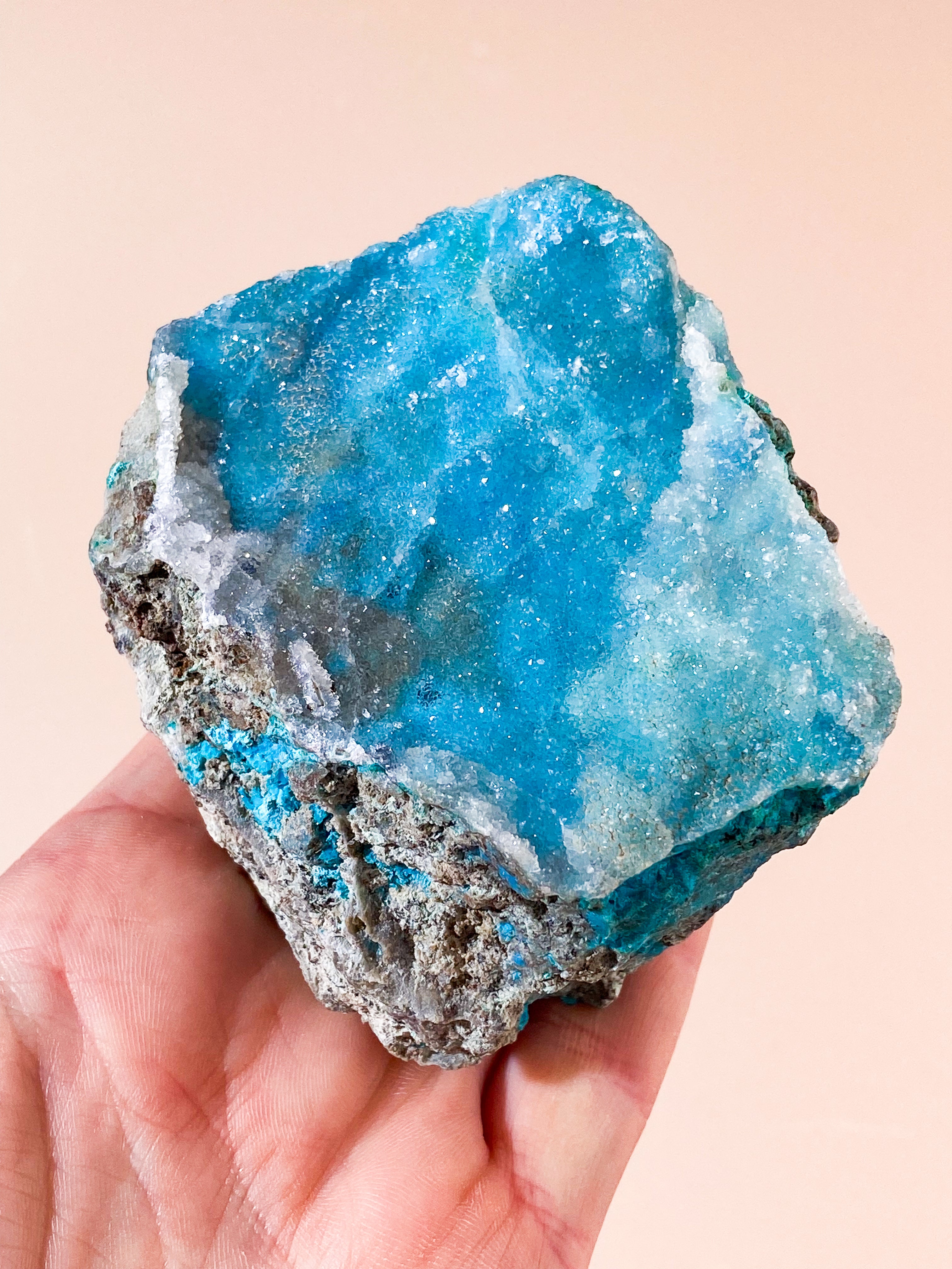 Druzy Pseudo Chrysocolla (Nr. 36) Ekstra kvalitet