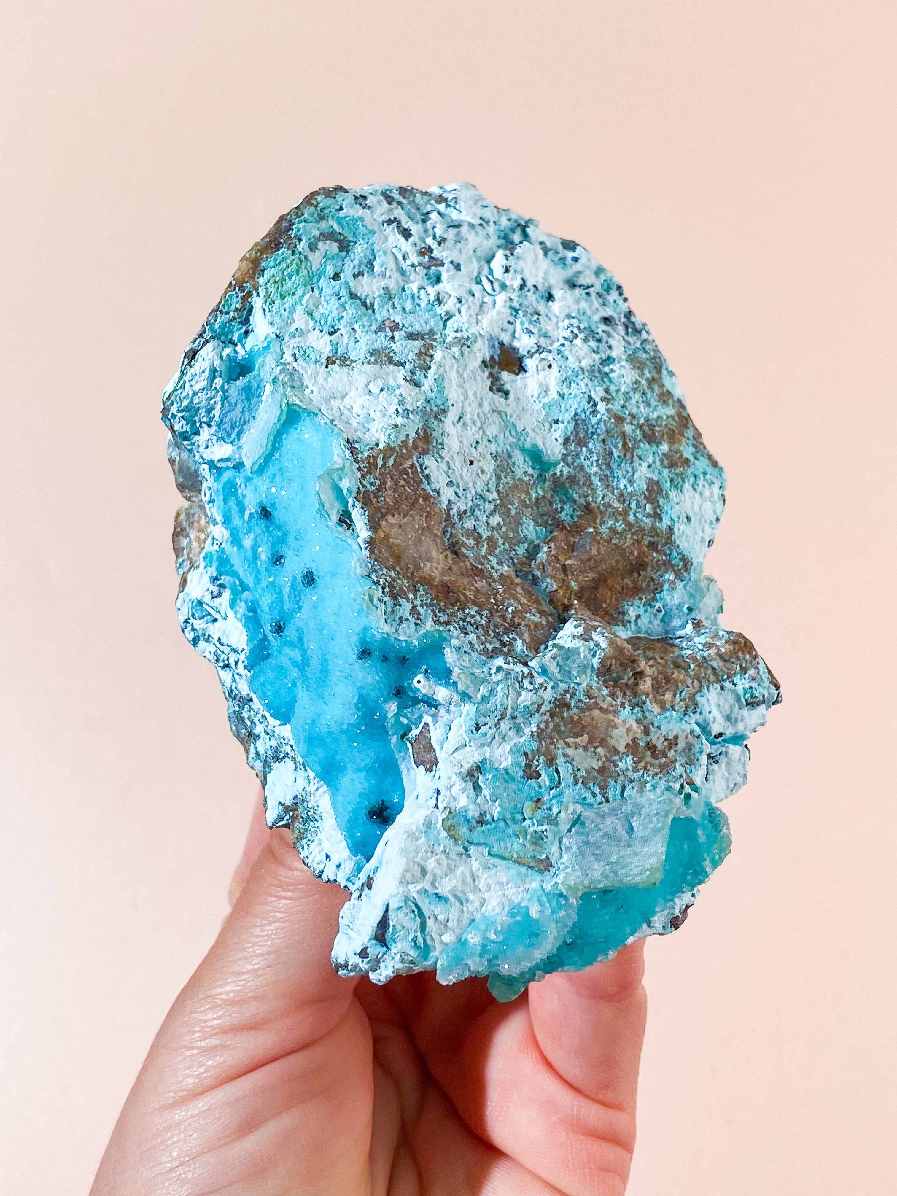 Druzy Pseudo Chrysocolla (Nr. 38) Ekstra kvalitet