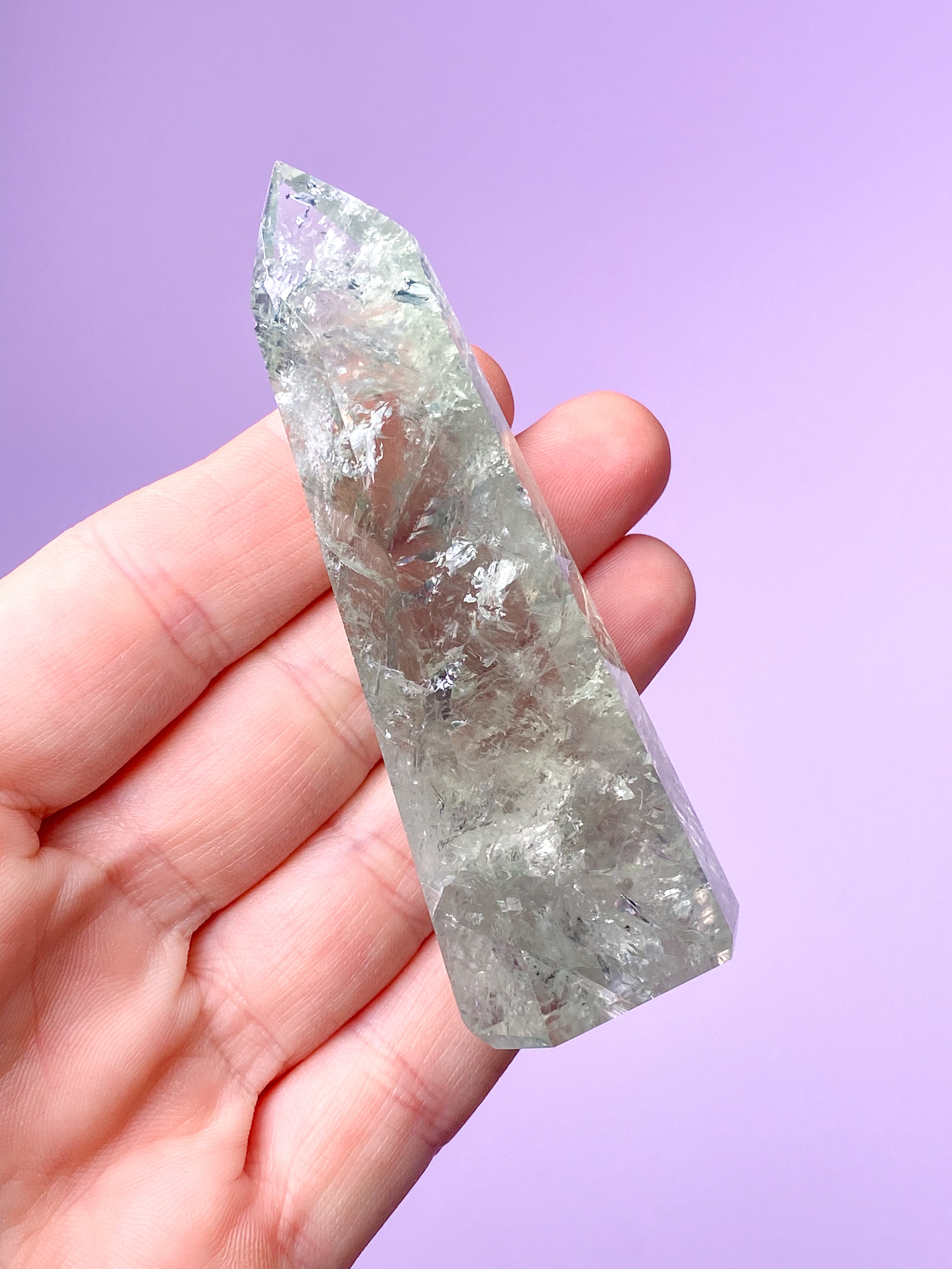 Prasiolit Tårn (Nr. 15) Grøn Ametyst