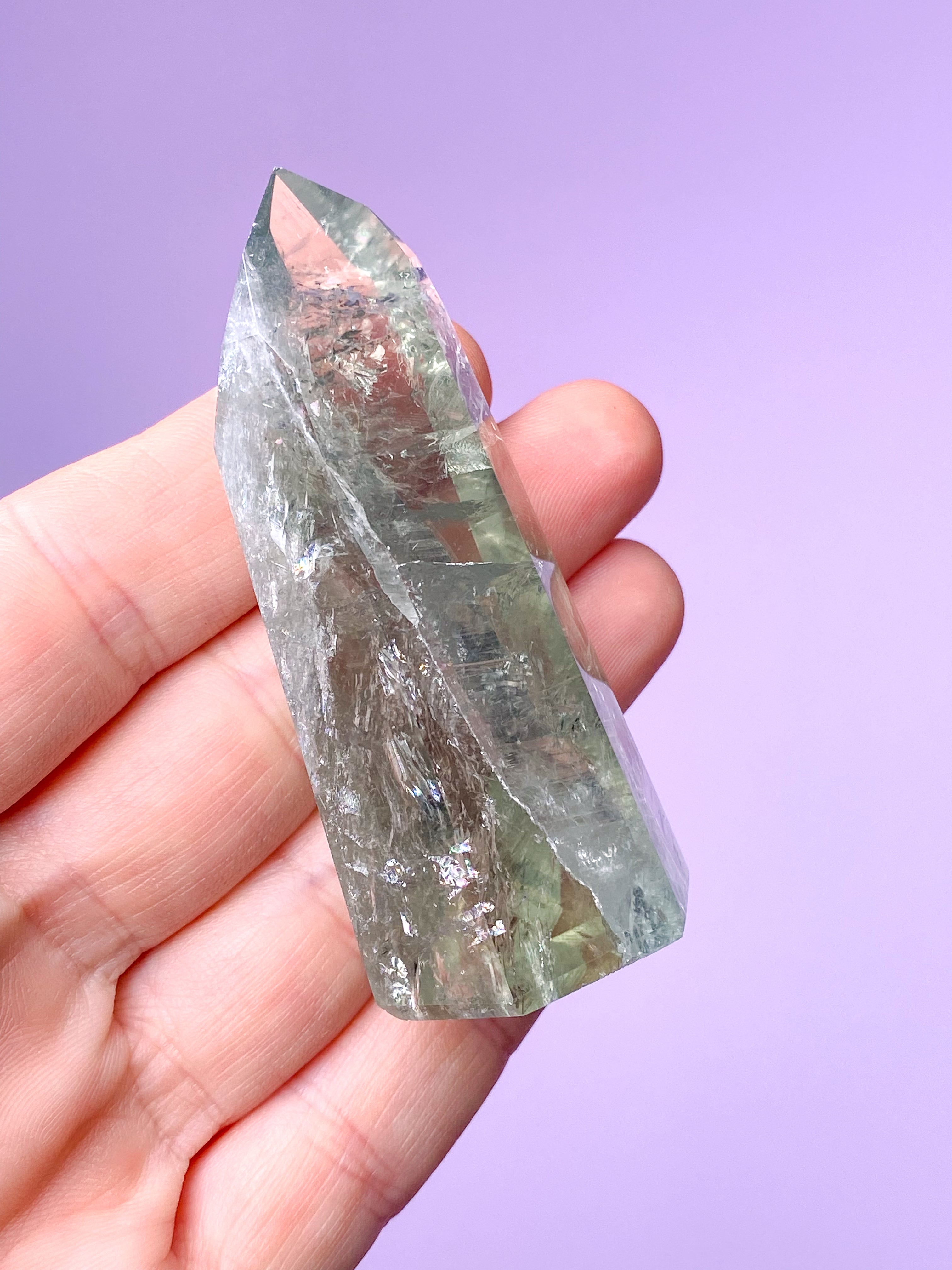 Prasiolit Tårn (Nr. 17) Grøn Ametyst