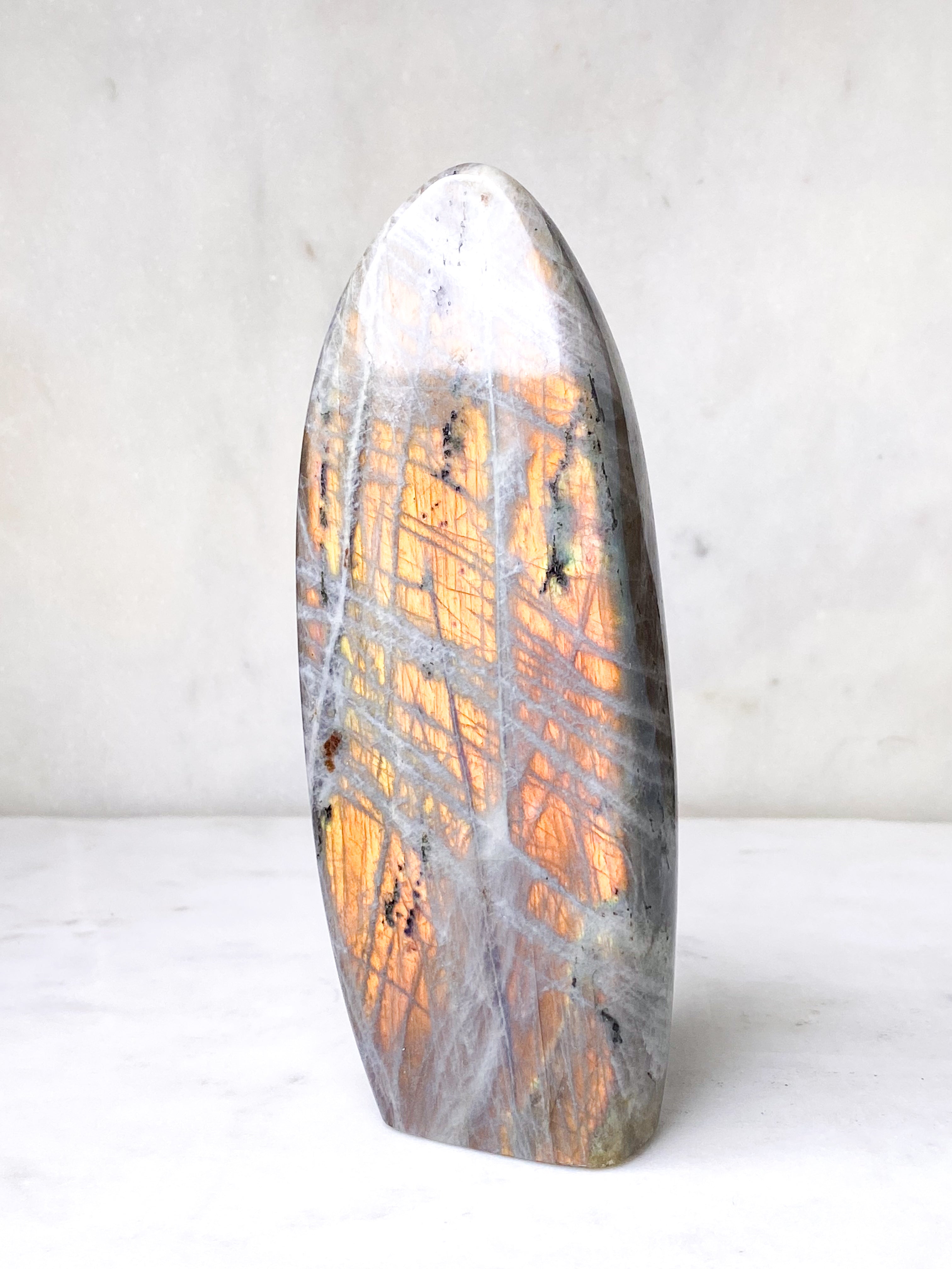 Guld labradorite hjärta