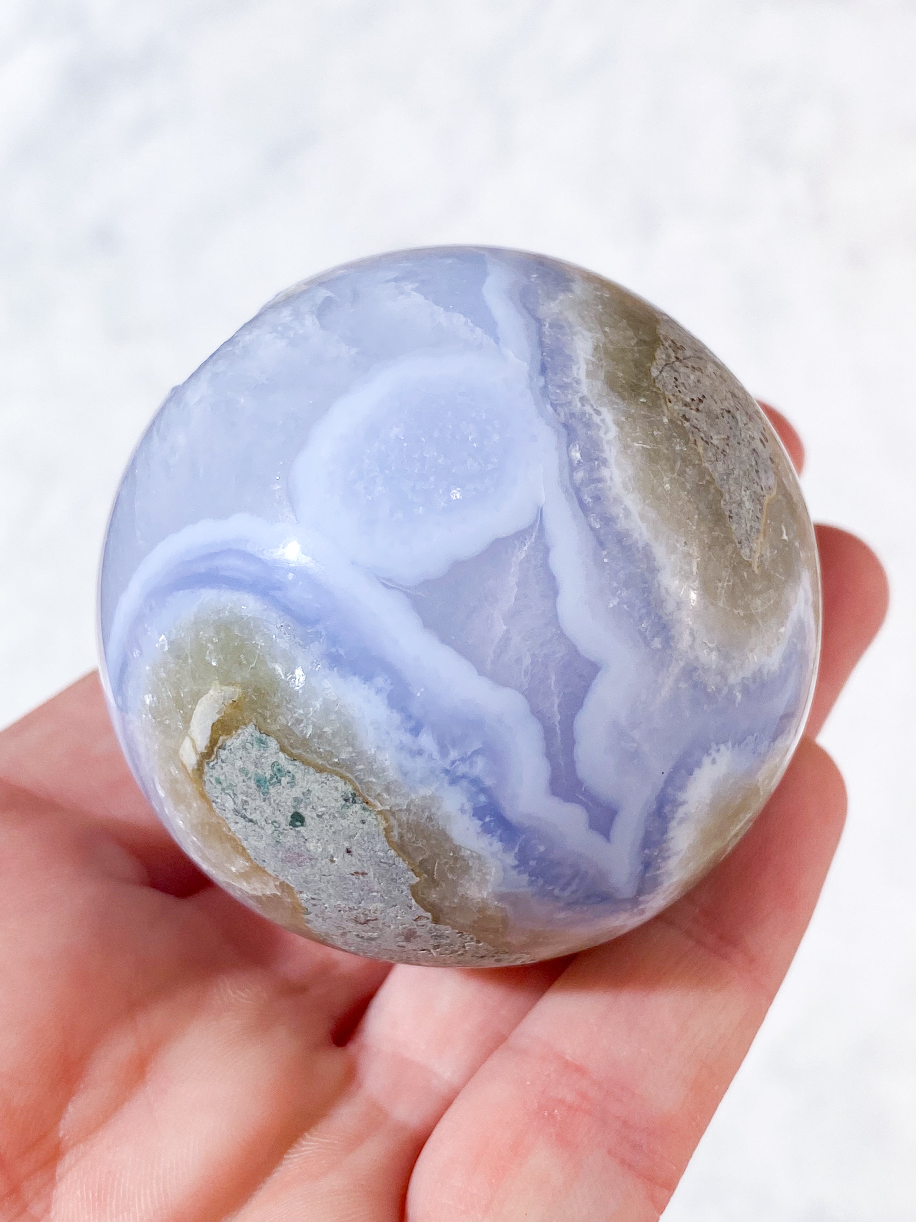 Druzy Blonde Agat Kugle (Nr. 4)