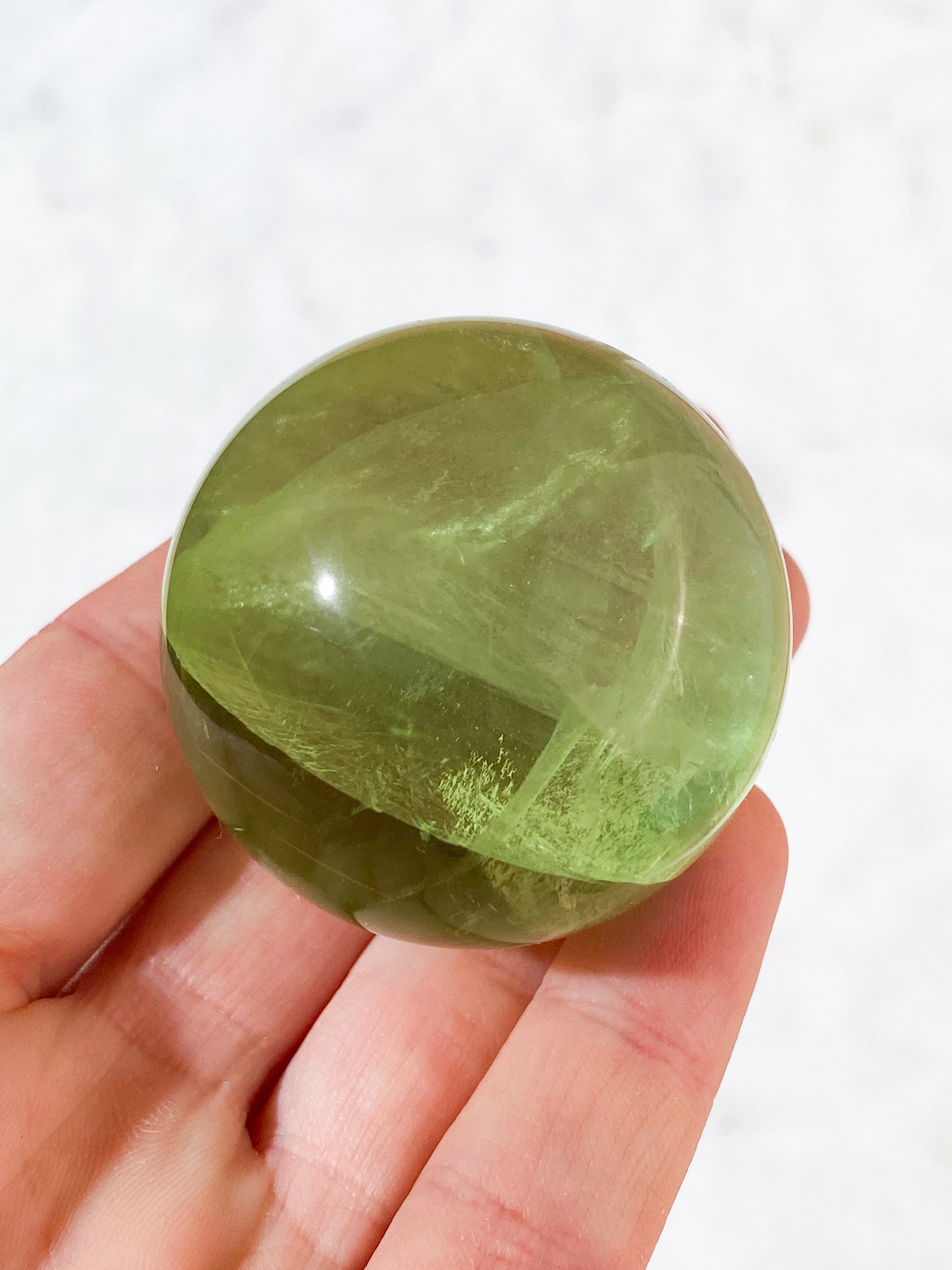 Regnbue Green Apple Fluorit Kugle (Nr. 25) Eksklusiv